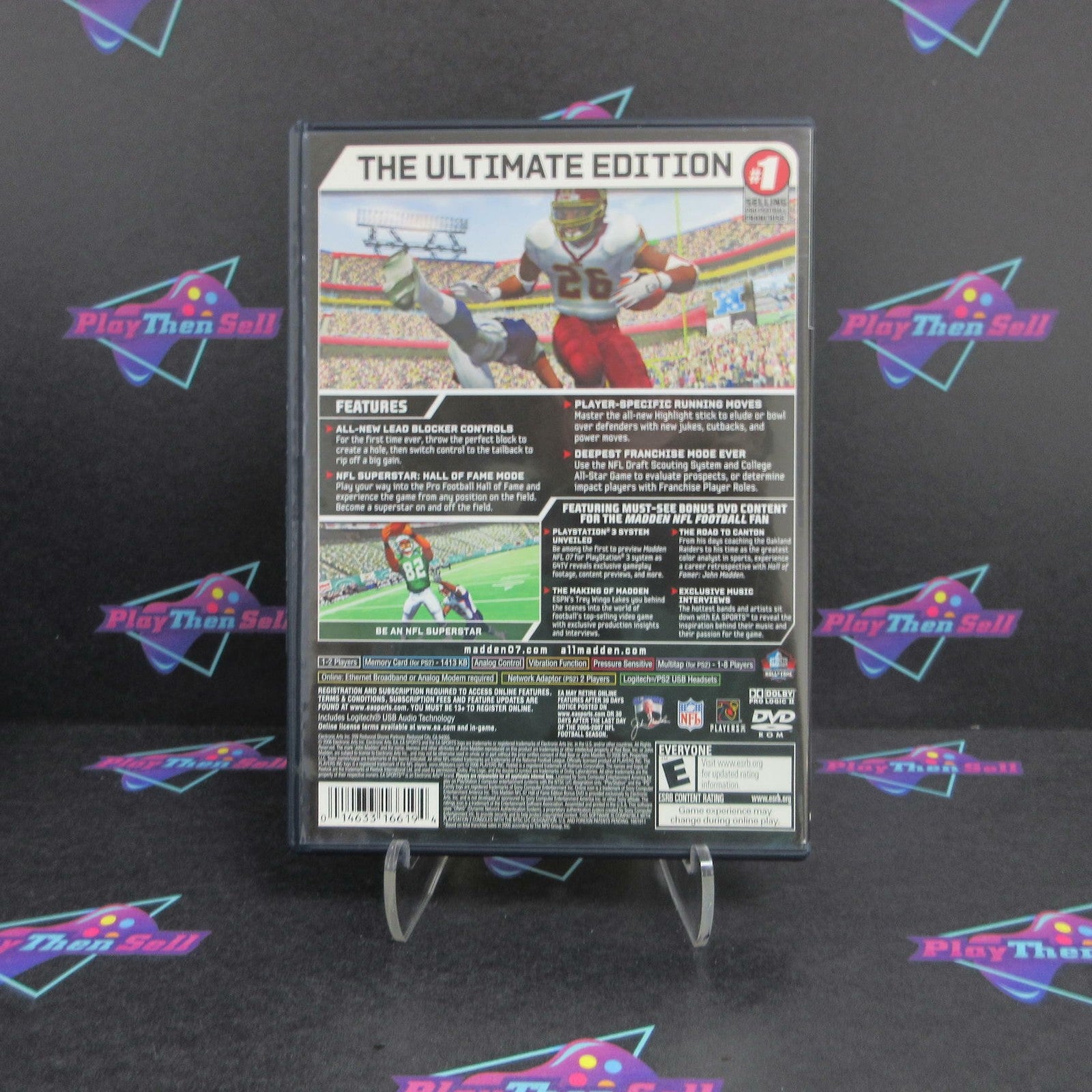 Madden NFL 07 Hall of Fame Edition PS2 + Sleeve / Bonus Disc CIB  - 1 Year War..
