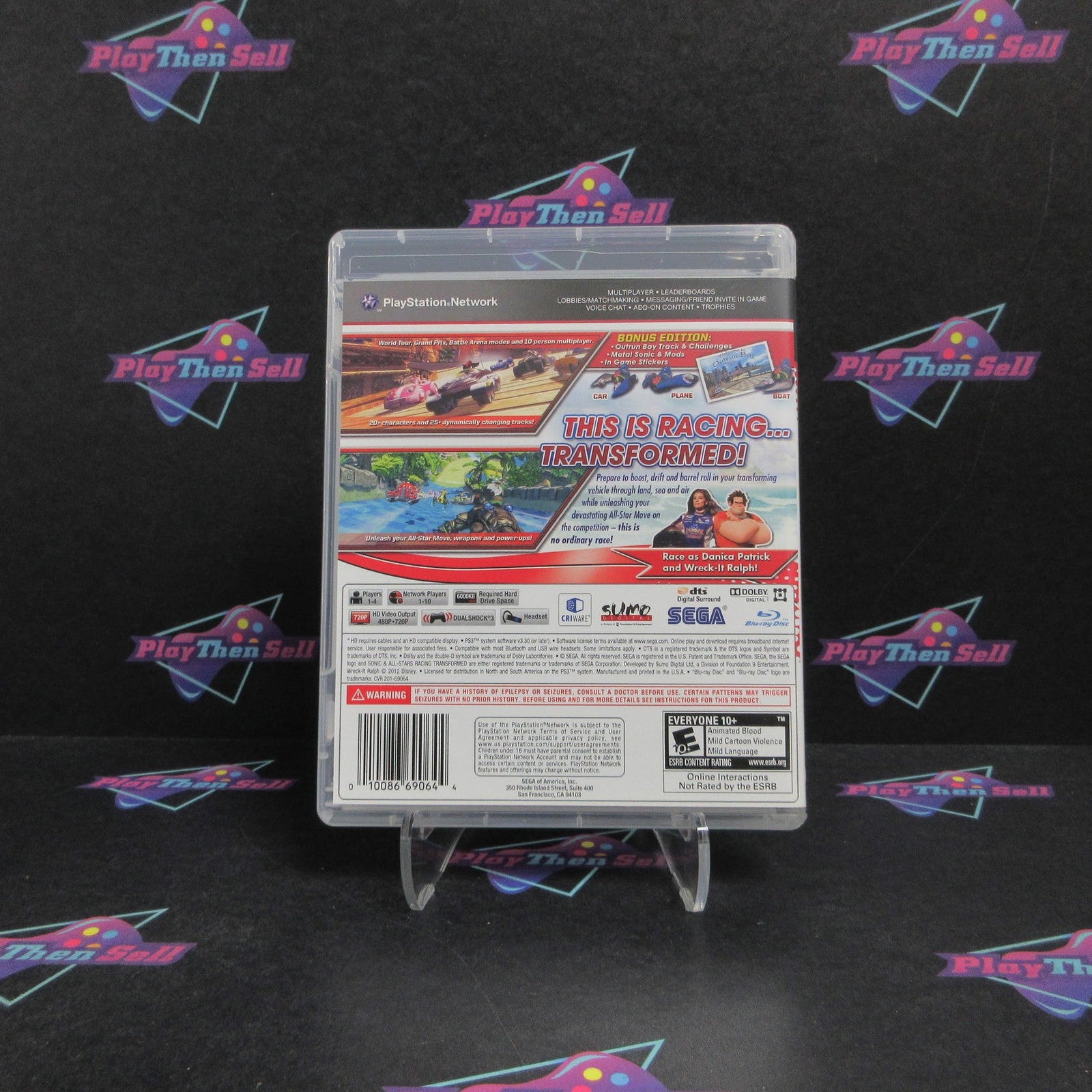Sonic & All-Stars Racing Transformed Bonus Edition PS3 Complete  - 1 Year Warr..