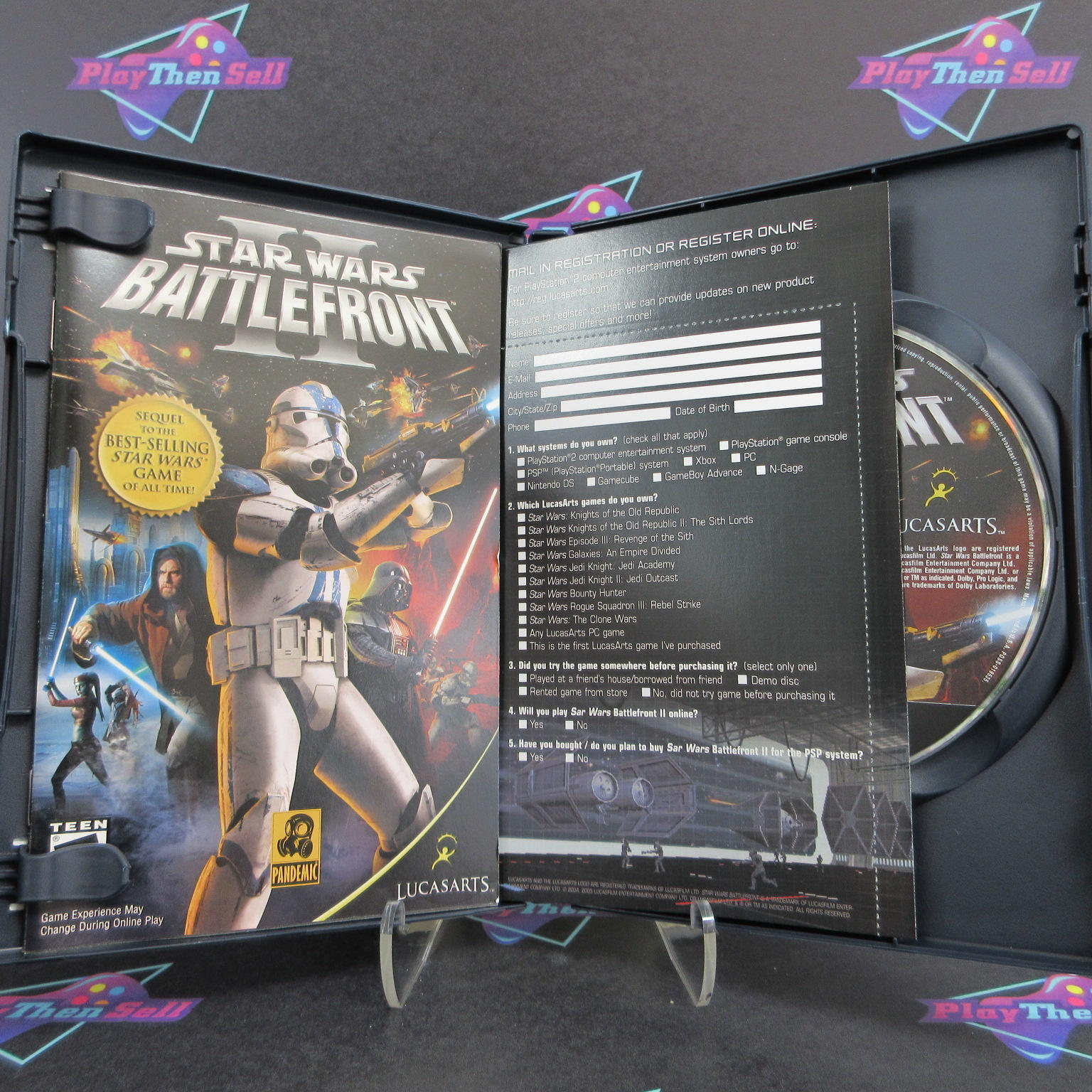 Star Wars Battlefront 2 PS2 PlayStation 2 + Reg Card Complete  - 1 Year Warran..