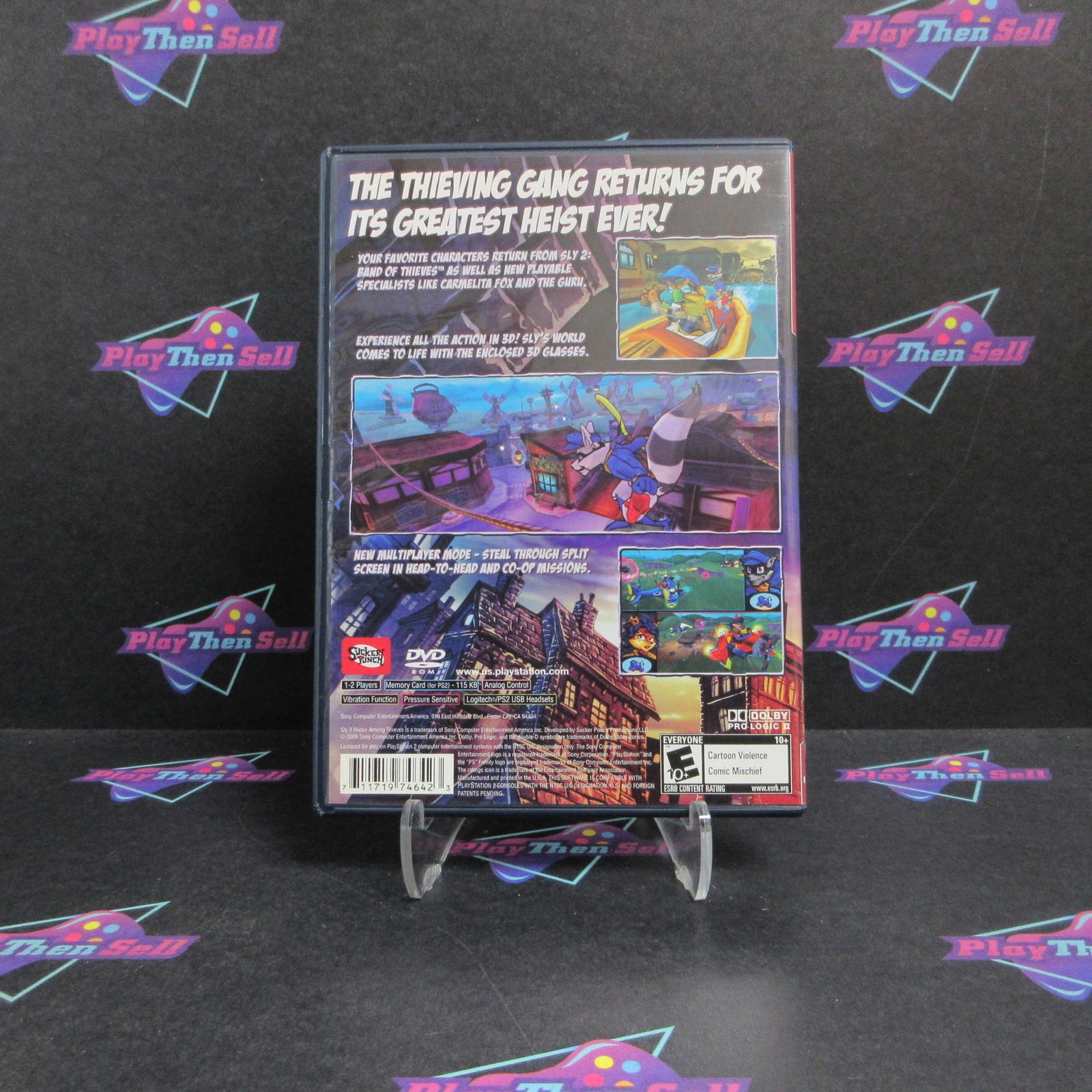 Sly 3 Honor Among Thieves PS2 PlayStation 2 GH + 3D Glasses Complete  - 1 Year..