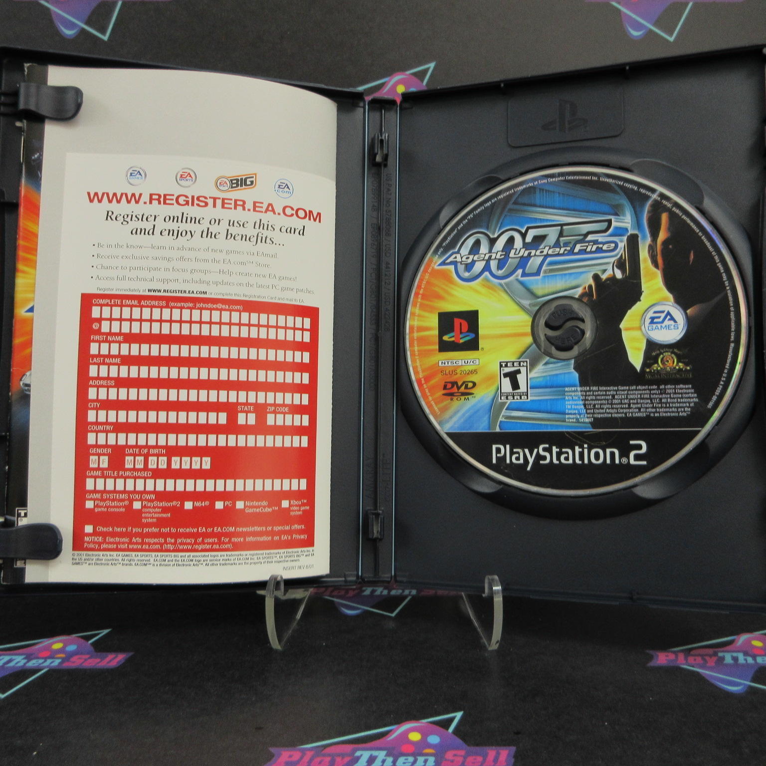 James Bond 007 Agent Under Fire PS2 PlayStation 2 +Reg Card Complete  - 1 Year..