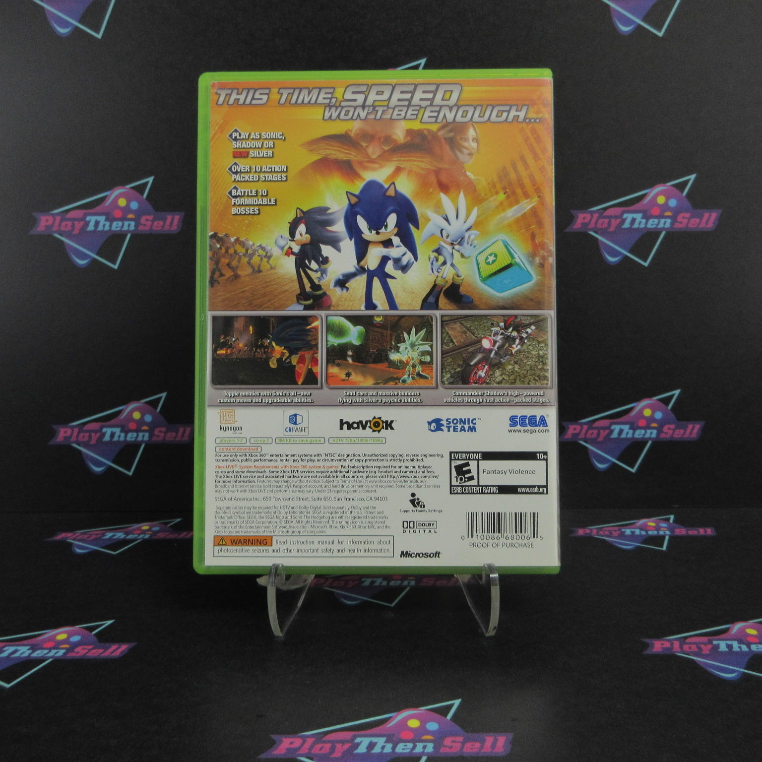 Sonic the Hedgehog Xbox 360 PH Complete - 1 Year Warranty EX Cond