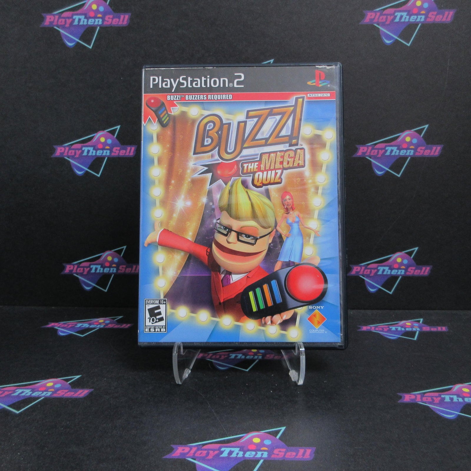 BUZZ The Mega Quiz PS2 PlayStation 2 AD + Reg Card Complete CIB - (See Pics)