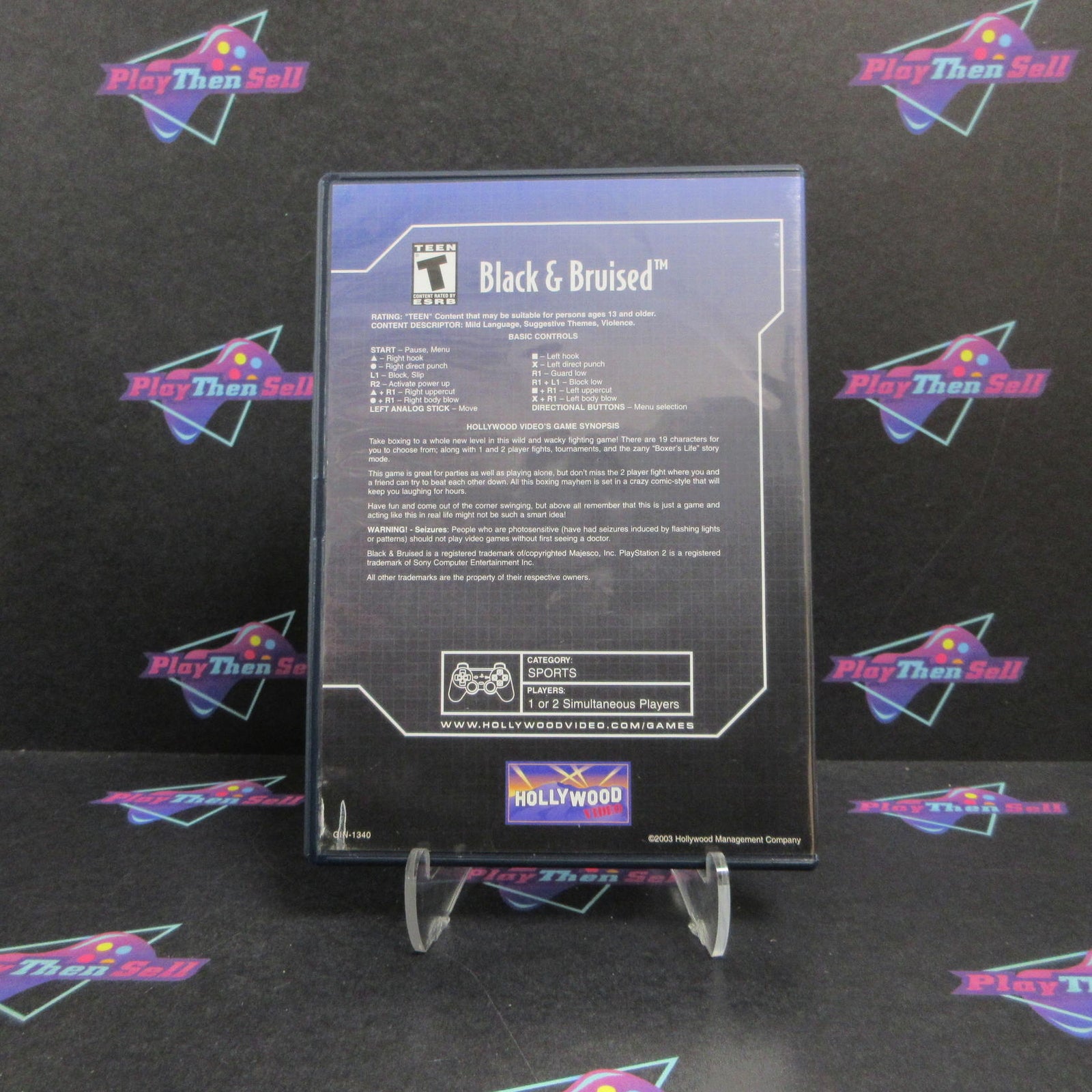 Black & Bruised PS2 PlayStation 2 Rental Art AD/DD/NM - (See Pics)
