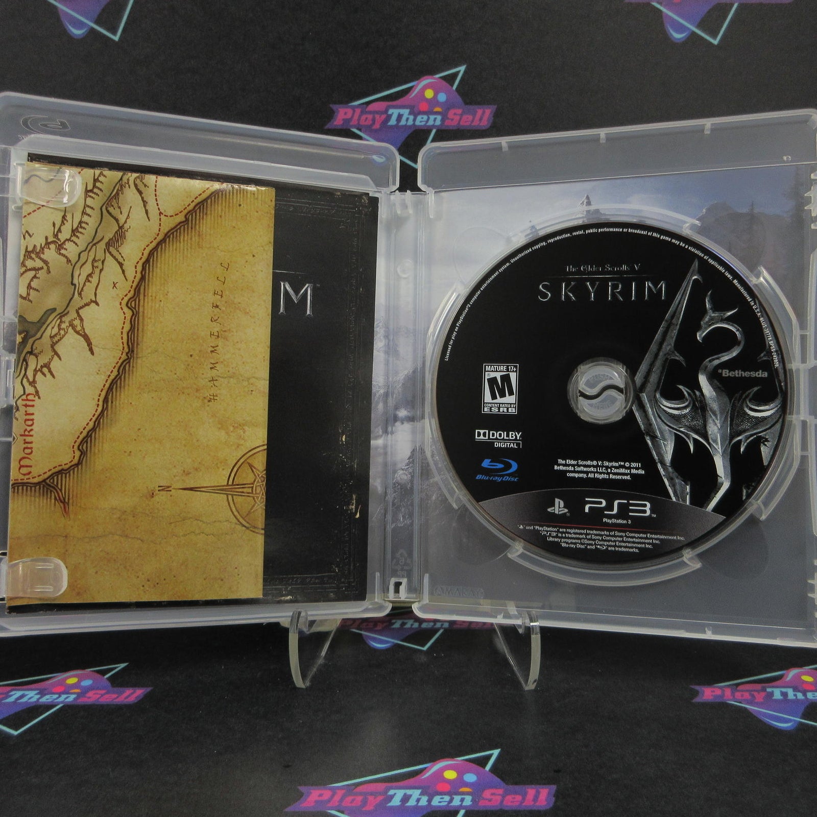 Elder Scrolls V Skyrim PS3 PlayStation 3 + Map Complete  - 1 Year Warranty EX ..