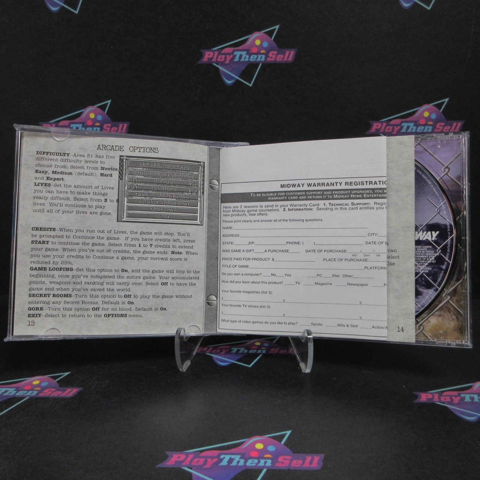 Area 51 PS1 PlayStation 1 + Reg Card Complete - 1 Year Warranty EX Cond