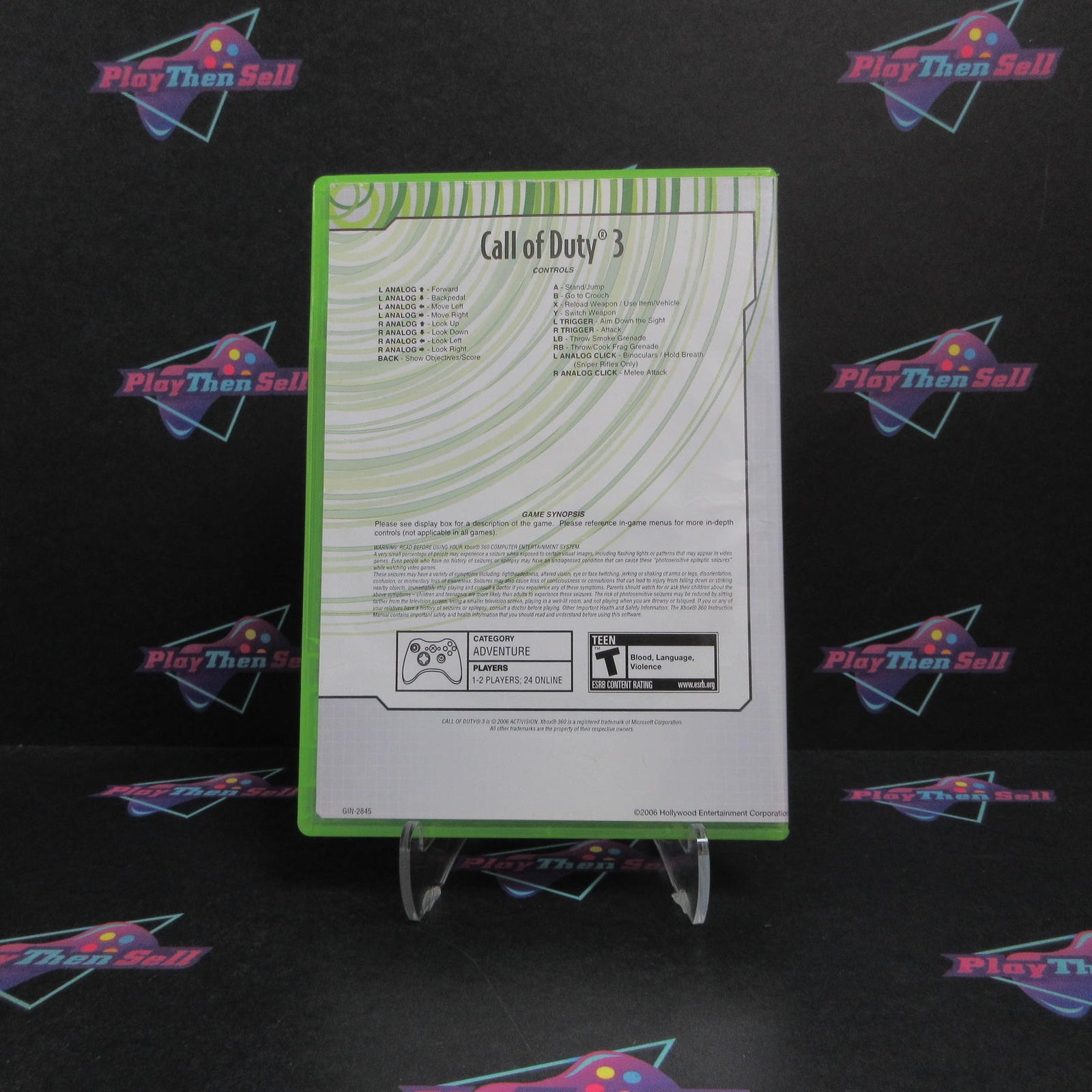 Call of Duty 3 Xbox 360 Rental Art AD/NM - (See Pics)