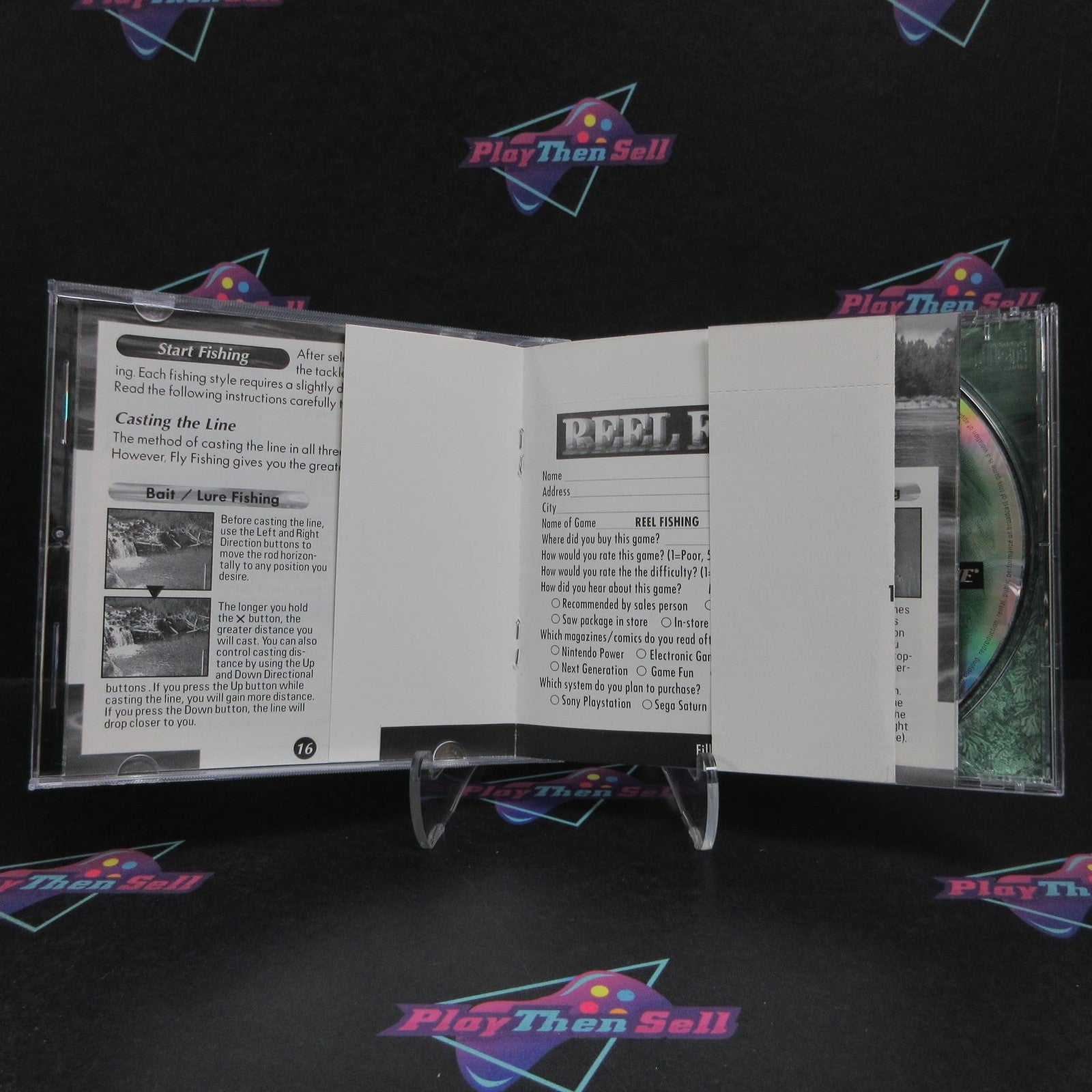 Reel Fishing PS1 PlayStation 1 + Reg Card Complete - 1 Year Warranty EX Cond