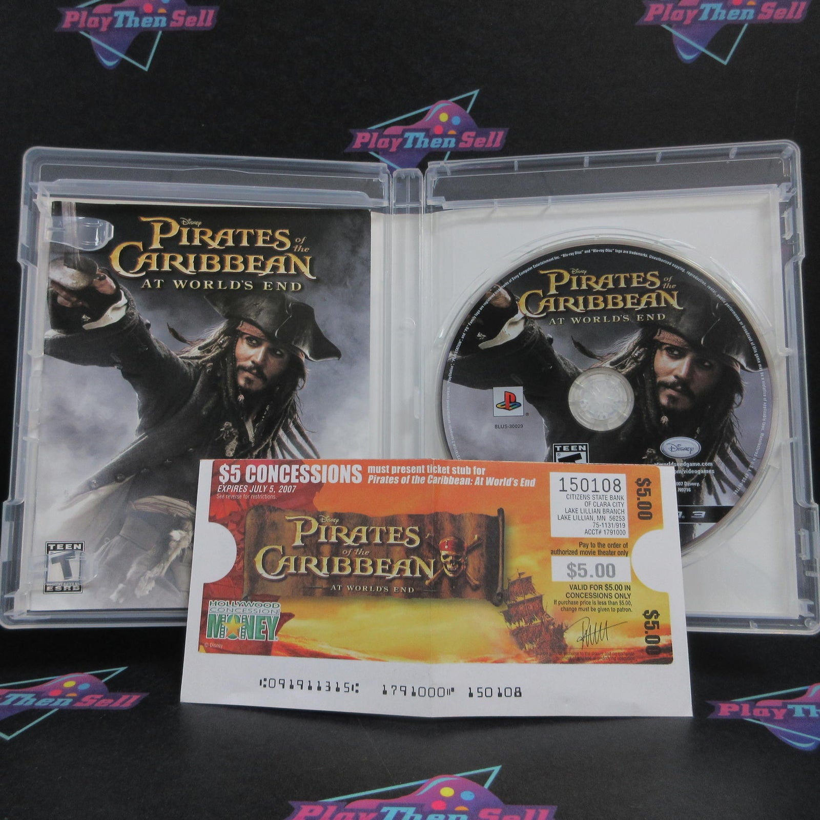 Pirates of the Caribbean At World's End PS3 + Reg / Movie Ticket CIB  - 1 Year..