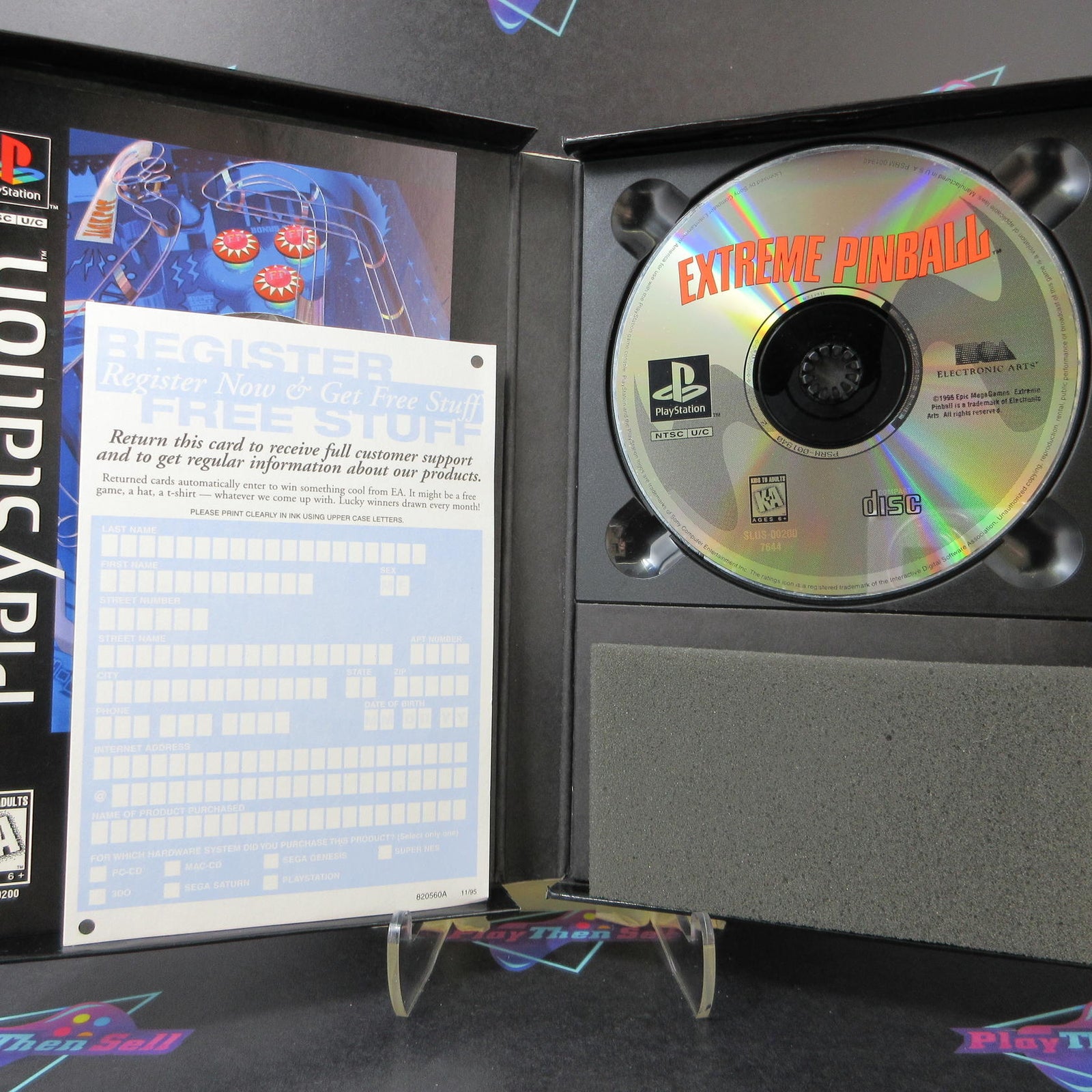 Extreme Pinball + Reg Card PS1 PlayStation 1 AD Long Box - (See Pics)