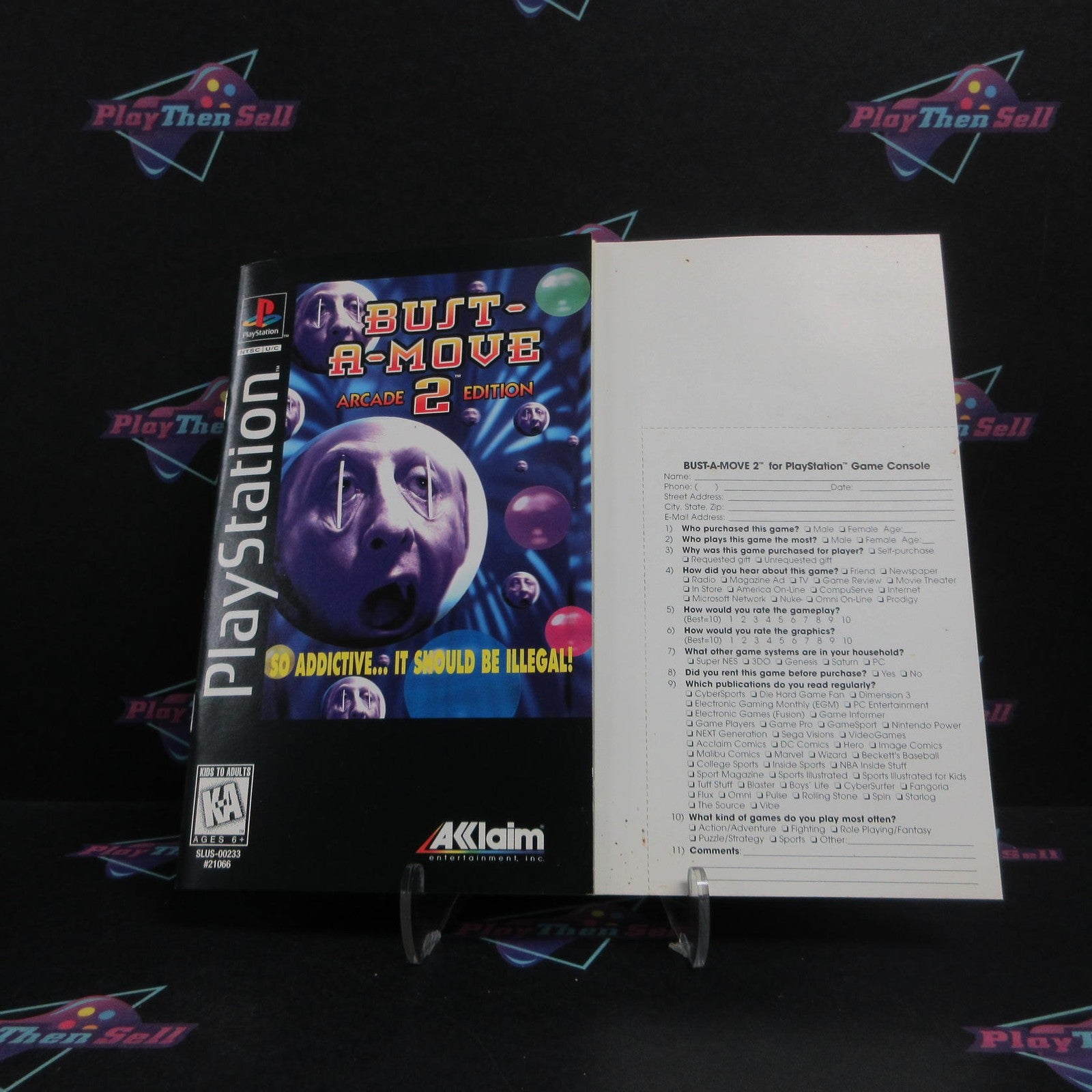 Bust-a-Move 2 Long Box PS1 PlayStation 1 + Reg Card Complete  - 1 Year Warrant..