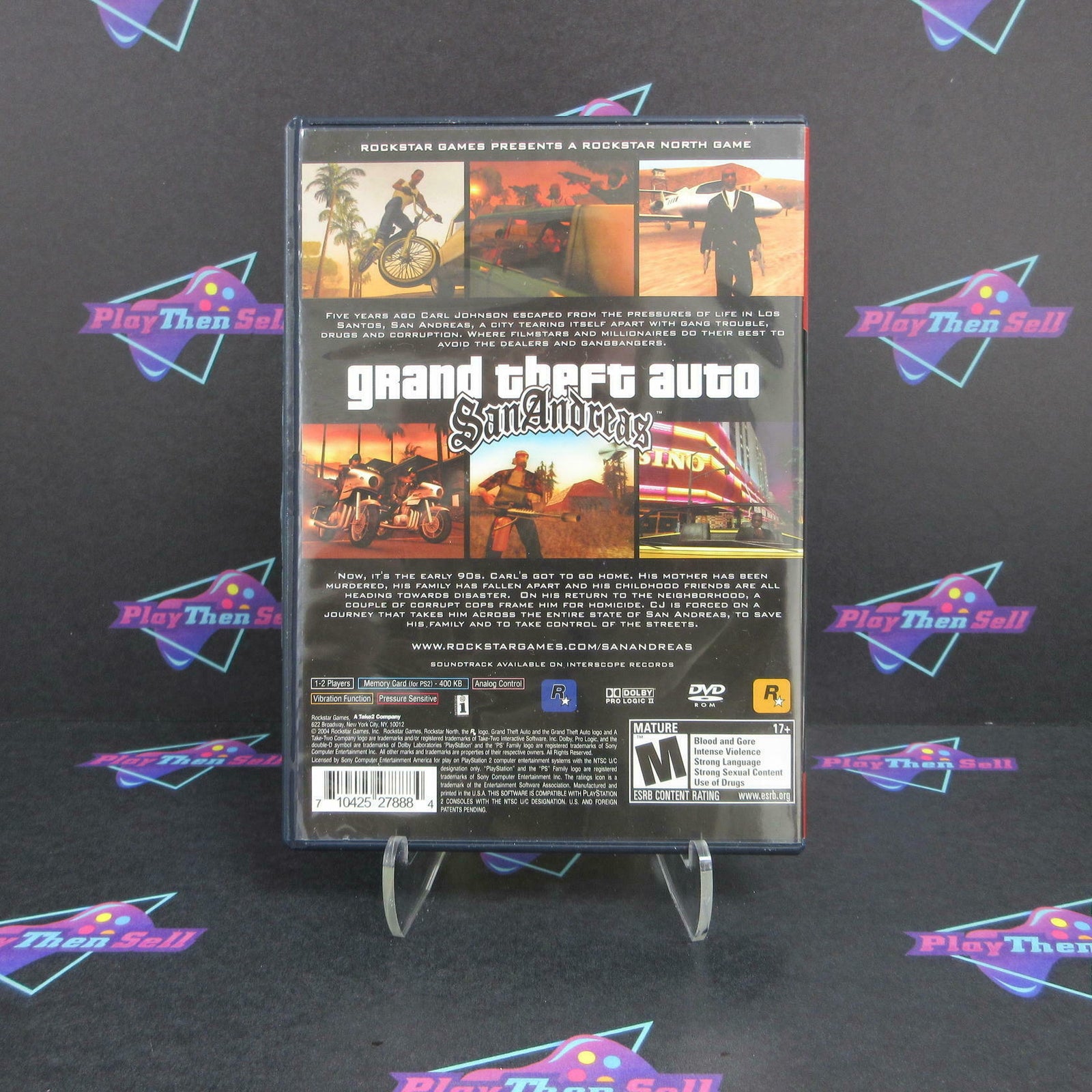 Grand Theft Auto San Andreas PS2 PlayStation 2 GH + Map Complete  - 1 Year War..