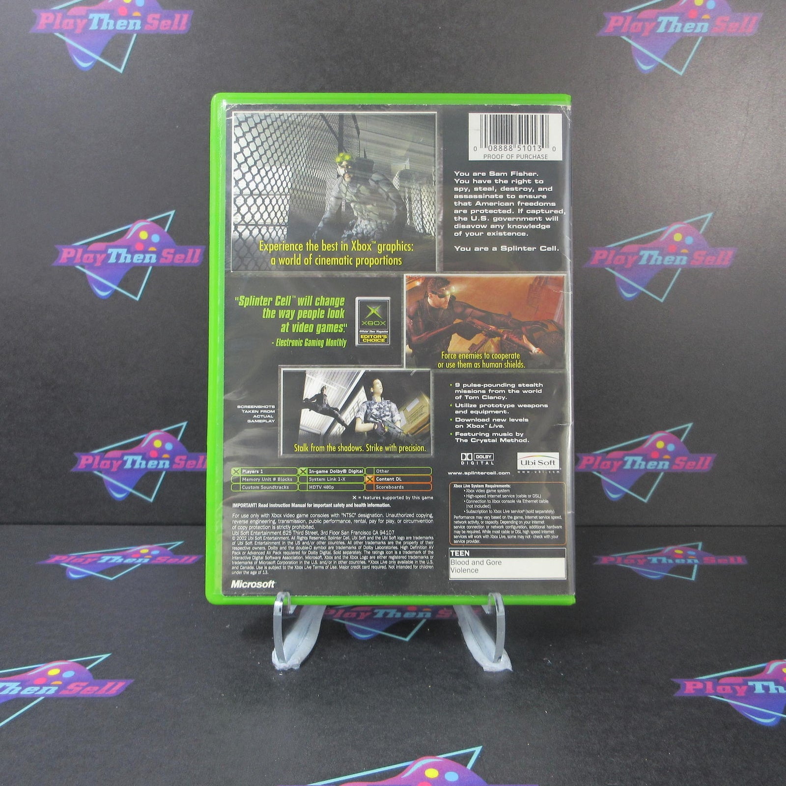 Tom Clancy's Splinter Cell + Reg Card Xbox Complete - 1 Year Warranty VG