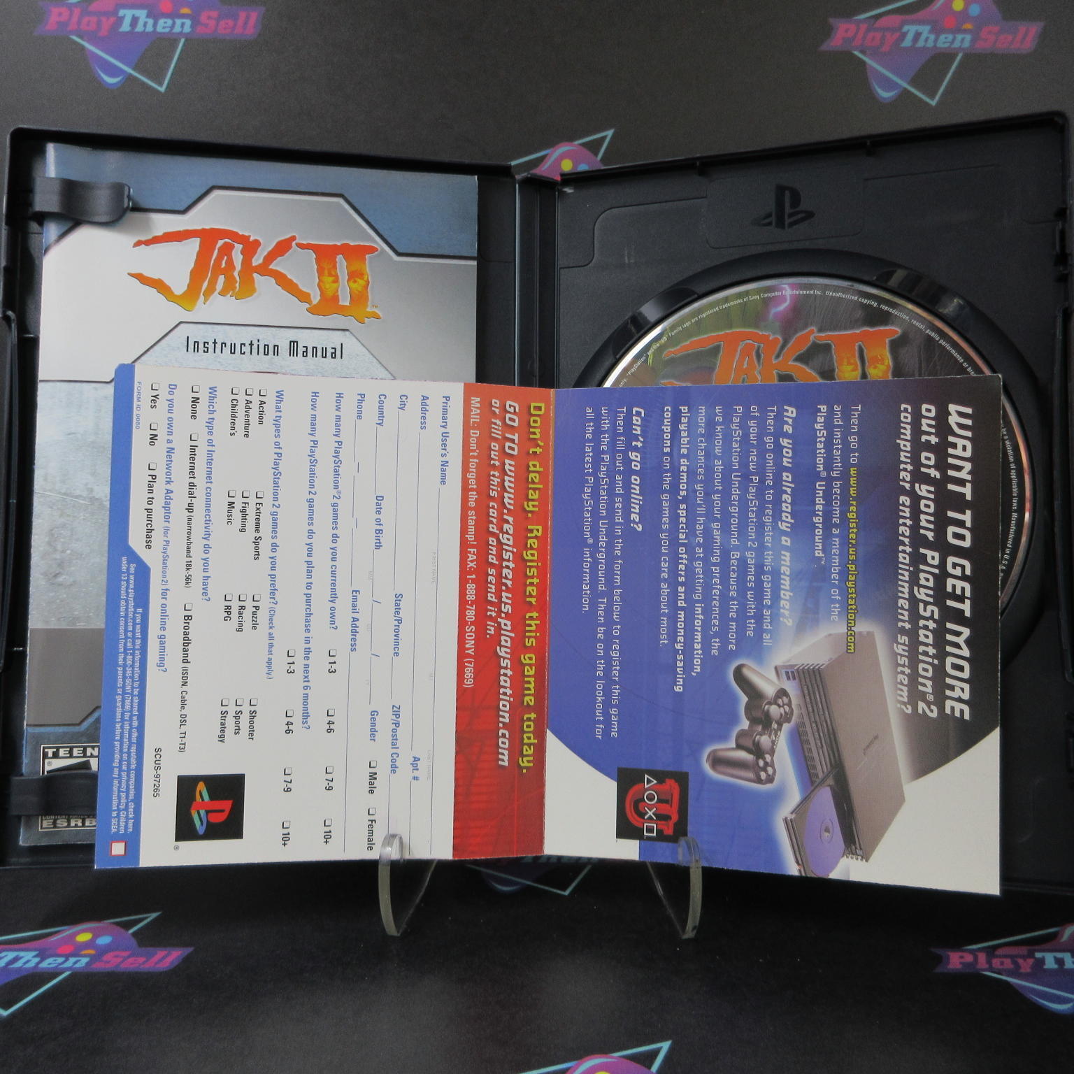 Jak II PS2 PlayStation 2 + Reg Card Complete - 1 Year Warranty EX Cond