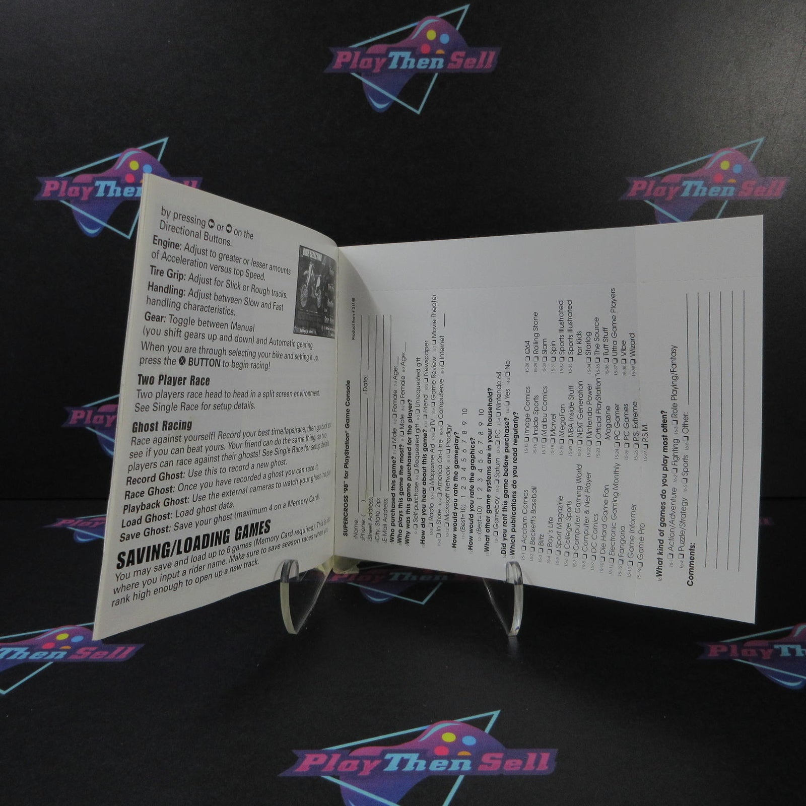 Jeremy Mcgrath Supercross 98 PS1 PlayStation 1 + Reg Card Complete  - 1 Year W..