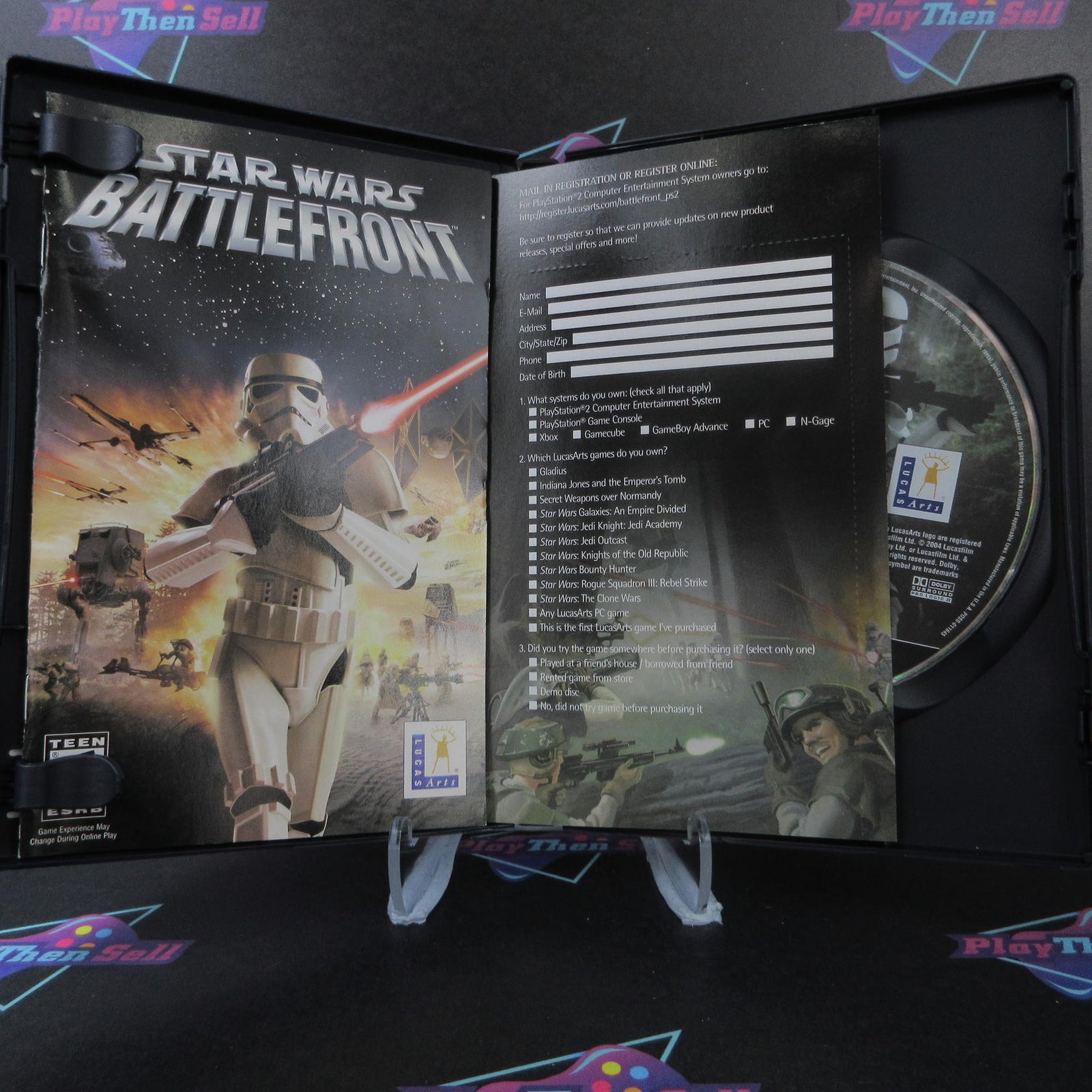 Star Wars Battlefront PS2 PlayStation 2 + Reg Card Complete  - 1 Year Warranty..