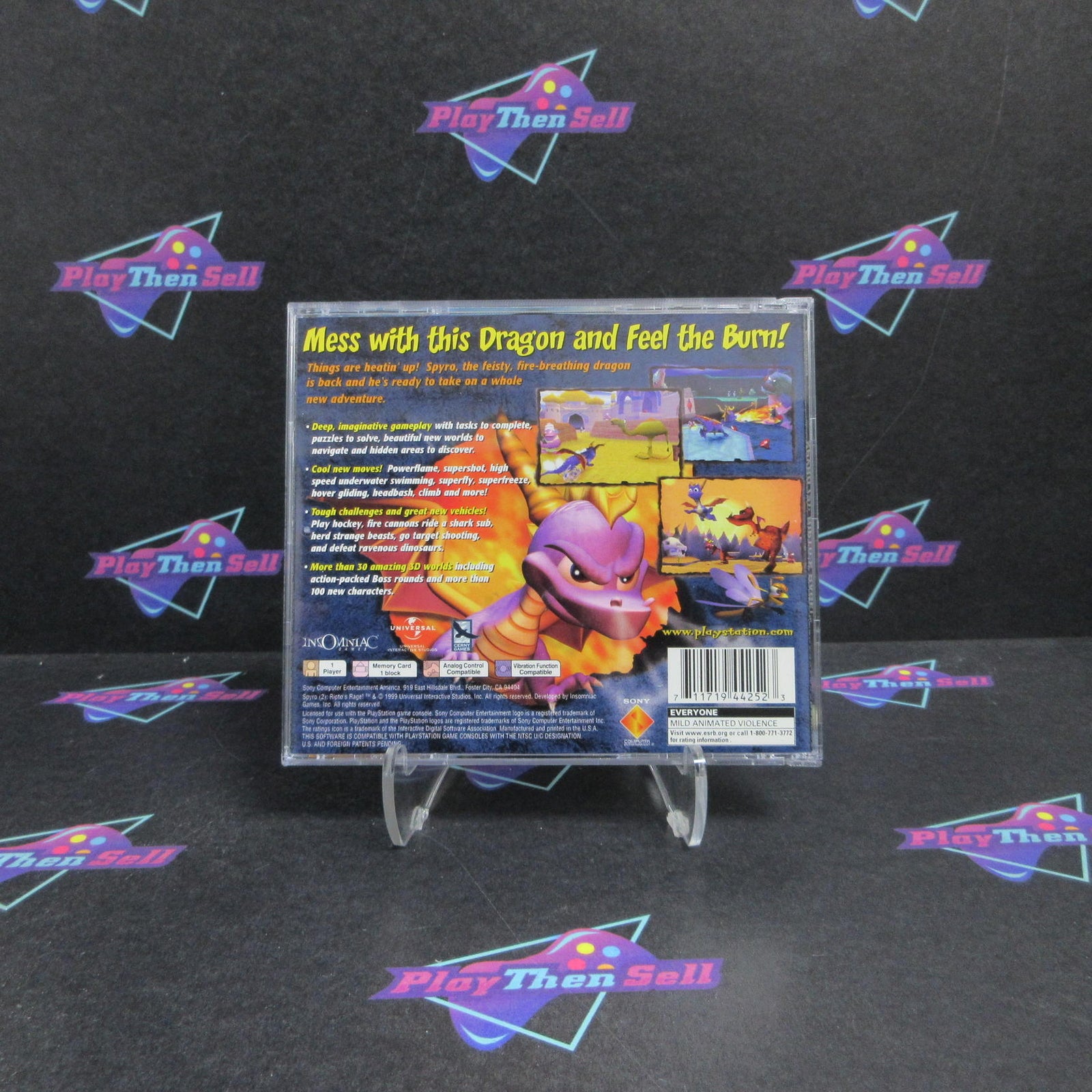 Spyro 2 Ripto's Rage Gold Foil PS1 PlayStation 1 Complete  - 1 Year Warranty E..
