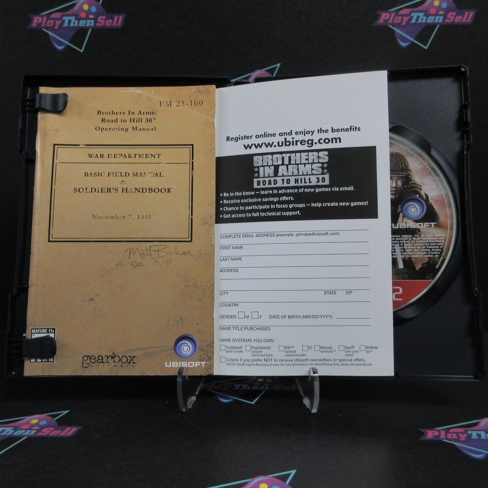 Brothers in Arms Road to Hill 30 PS2 PlayStation 2 GH + Reg Card CIB  - 1 Year..