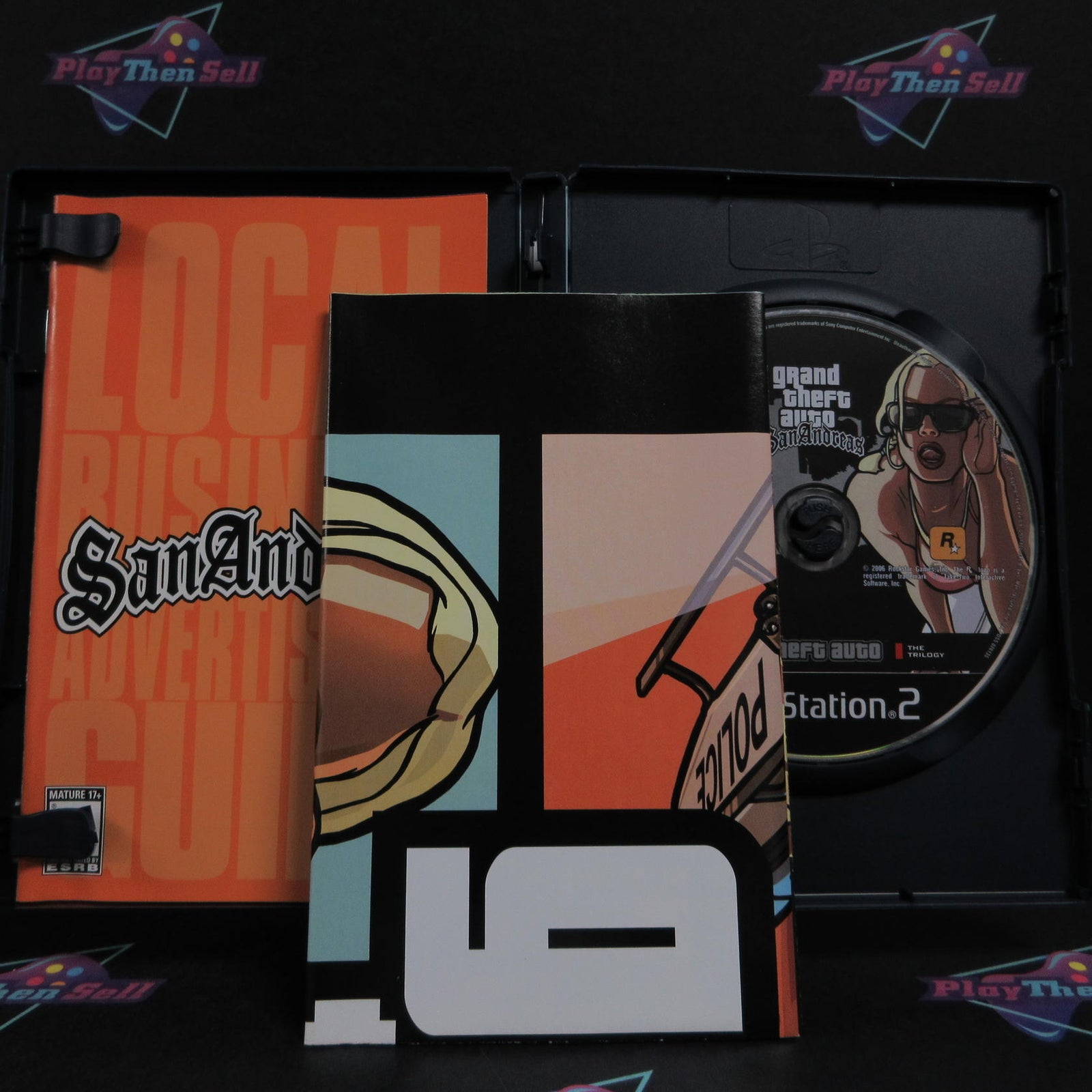 Grand Theft Auto San Andreas Trilogy PS2 PlayStation 2 +Map Complete  - 1 Year..