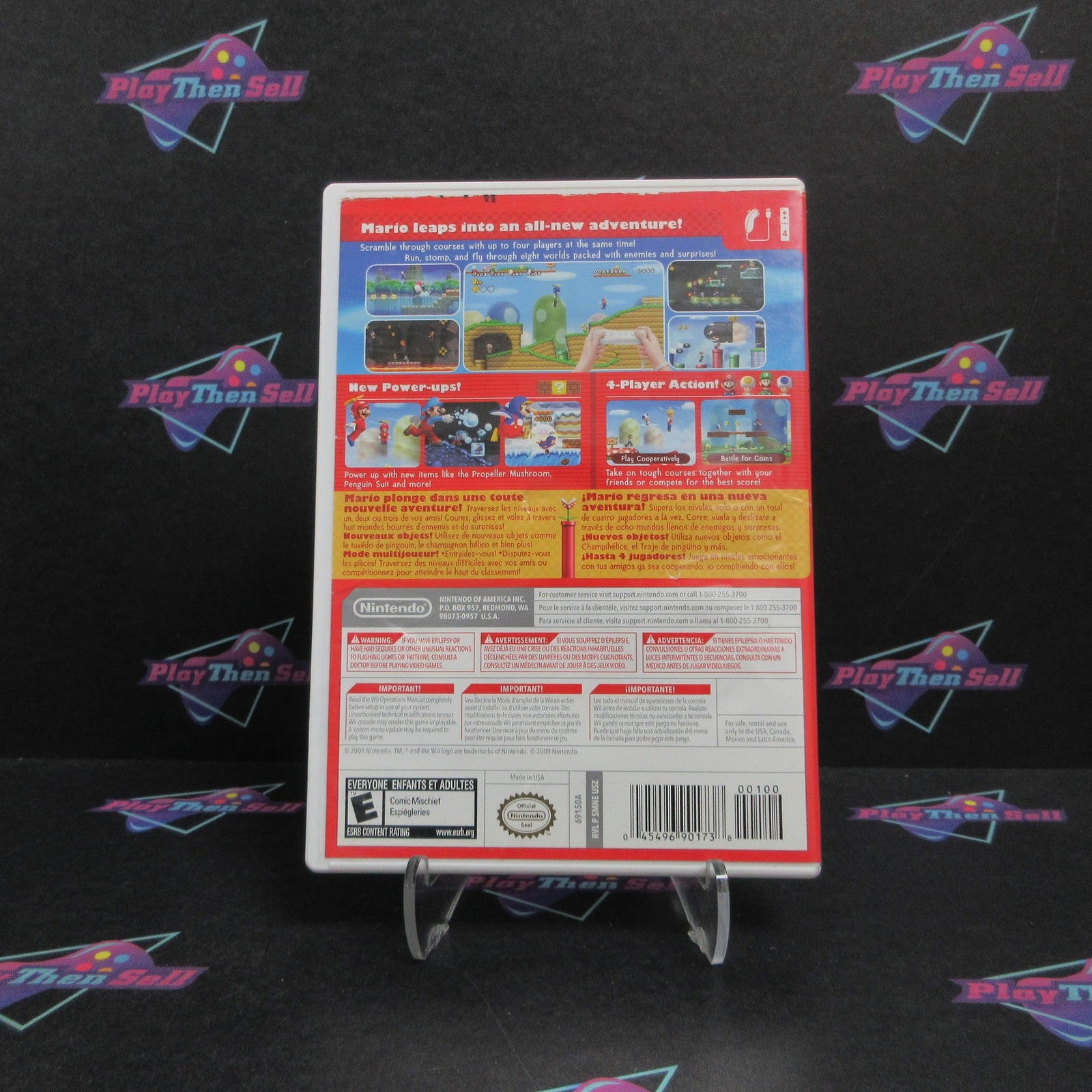 Refurbished New Super Mario Bros Nintendo Wii - 1 Year Warranty VG