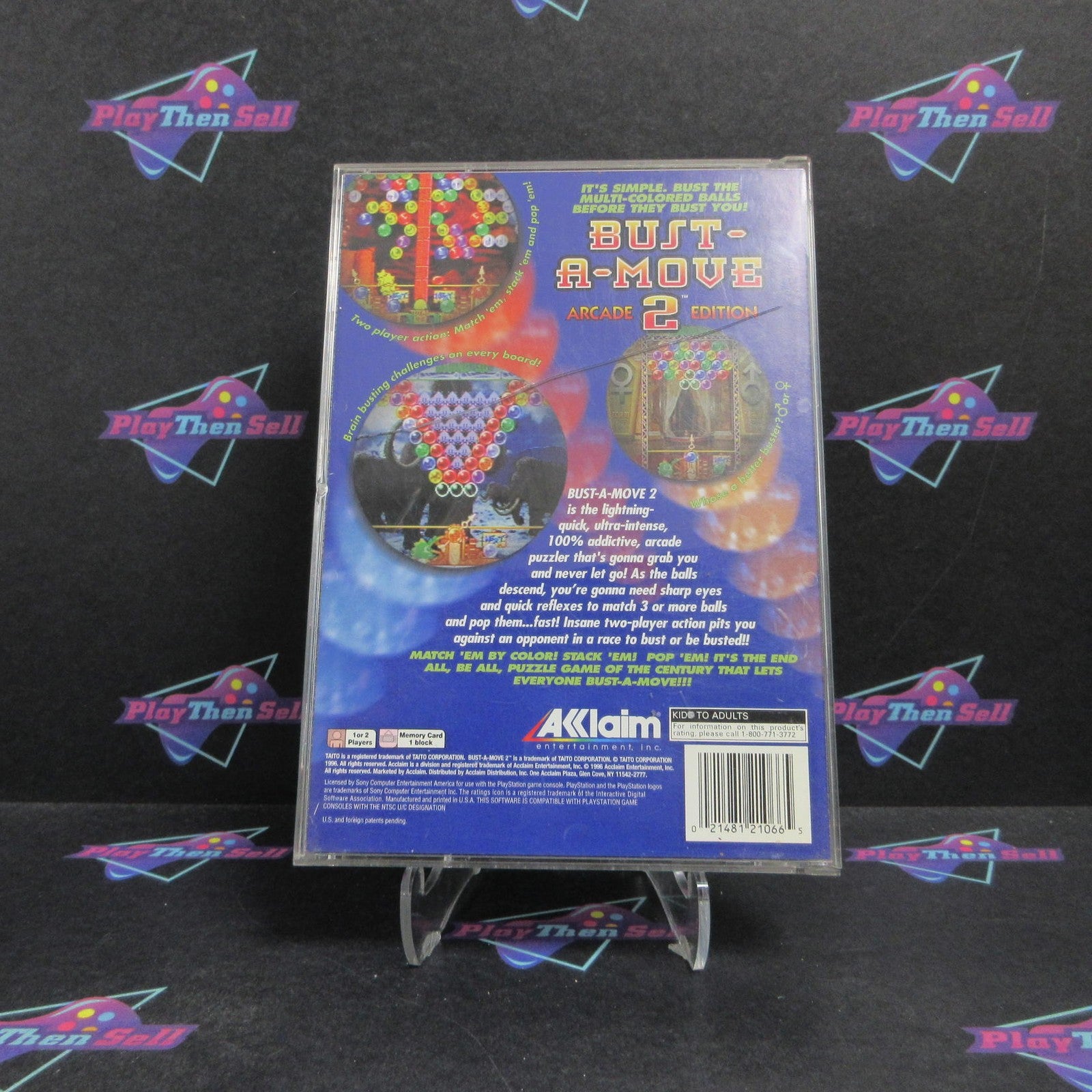 Bust-a-Move 2 Long Box PS1 PlayStation 1 + Reg Card Complete  - 1 Year Warrant..