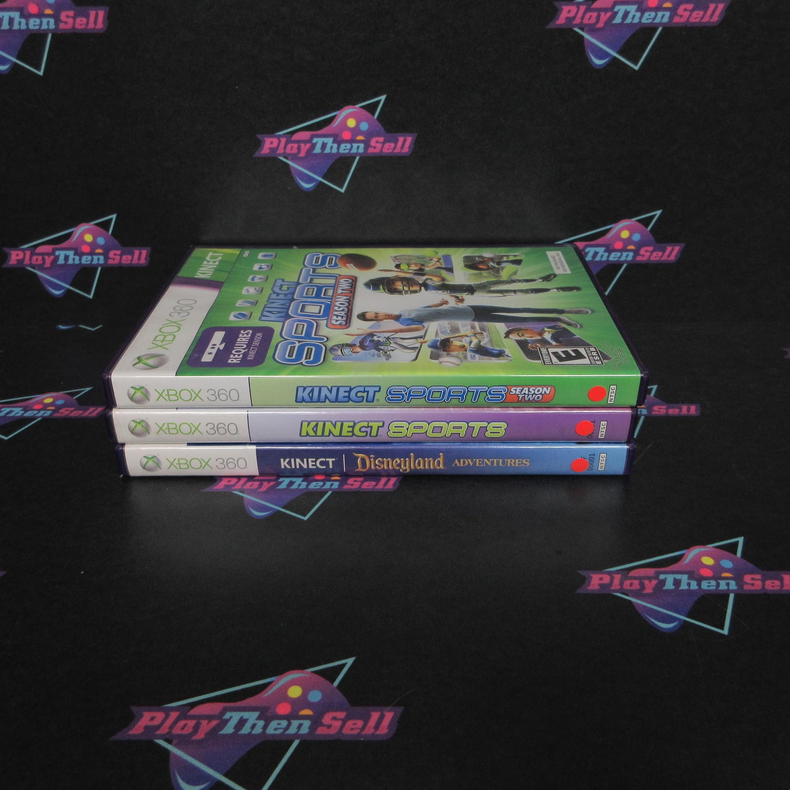 Kinect Sports / Sports Season 2 / Disneyland Adventures Xbox 360 Bundle CIB  -..
