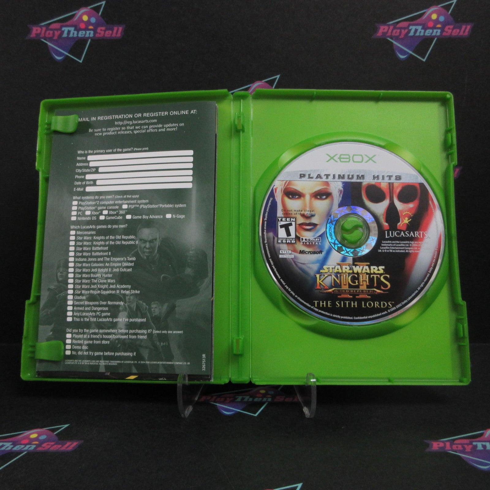 Star Wars Knights of the Old Republic II Sith Lords Xbox PH+ Reg CIB  - 1 Year..