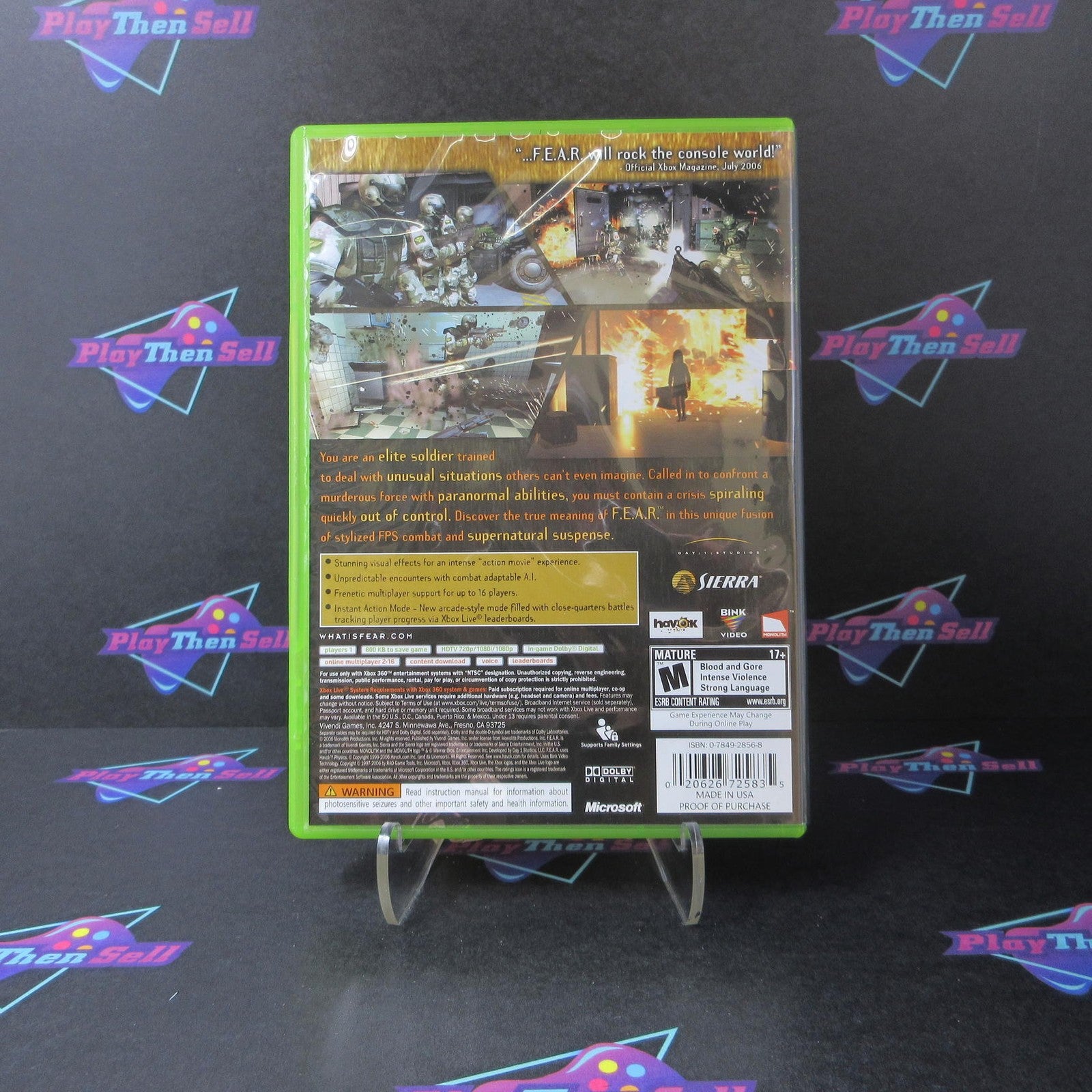 F.E.A.R. First Encounter Assault Recon Xbox 360 PH Complete  - 1 Year Warranty..