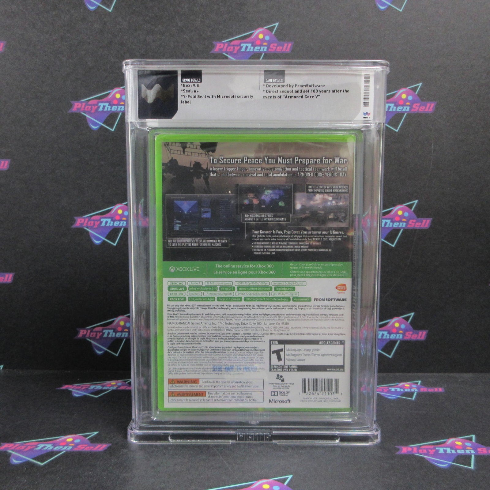 Armored Core Verdict Day Xbox 360 WATA Graded 9.8 A+ Sealed Brand New - Sealed