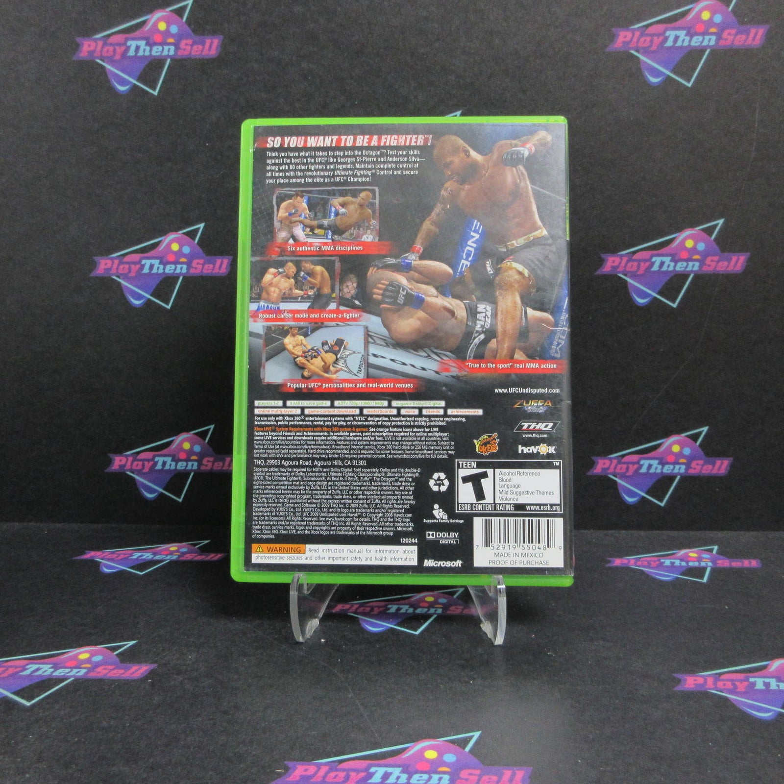 UFC 2009 Undisputed Xbox 360 - 1 Year Warranty VG