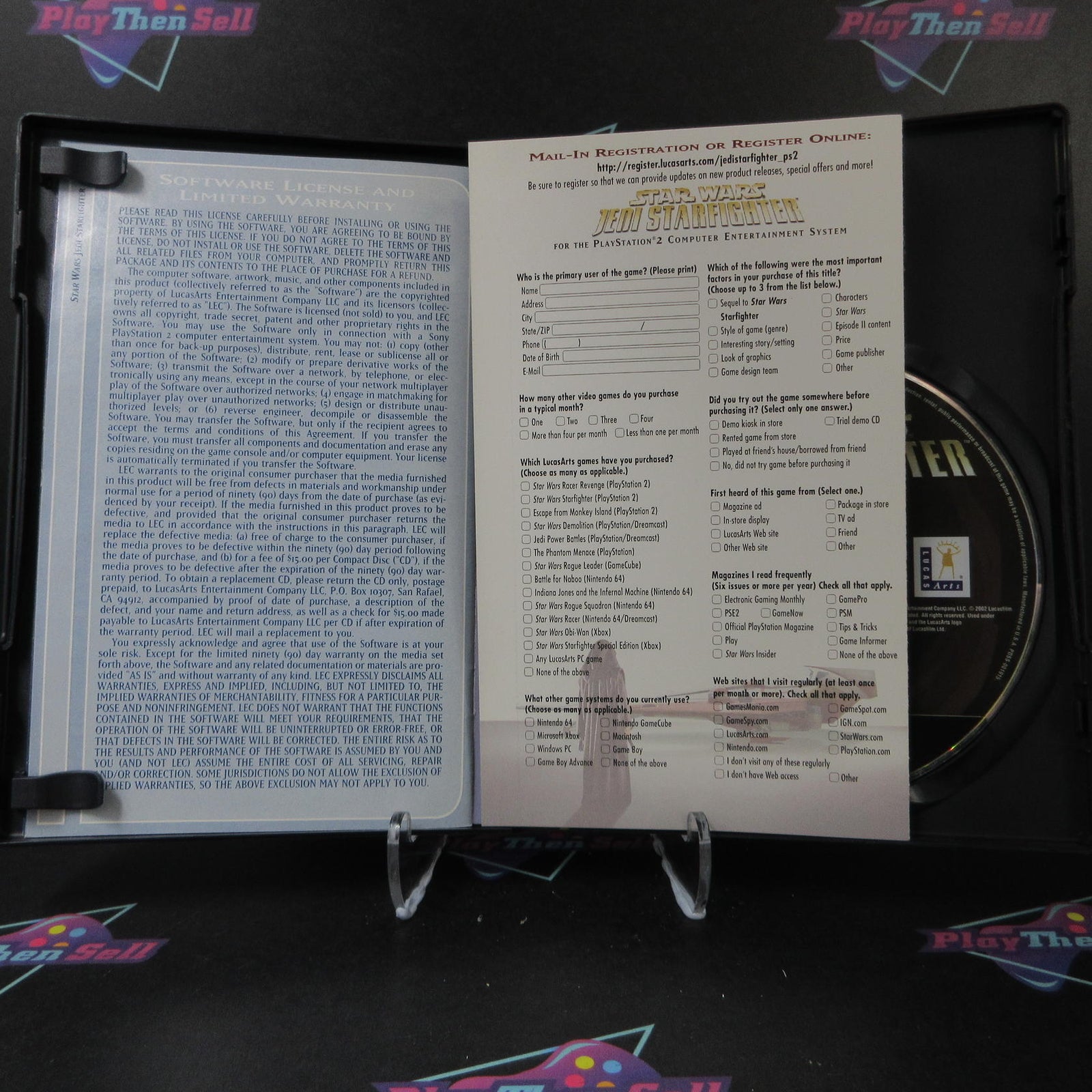 Star Wars Jedi Starfighter PlayStation 2 + Reg Card Complete  - 1 Year Warrant..