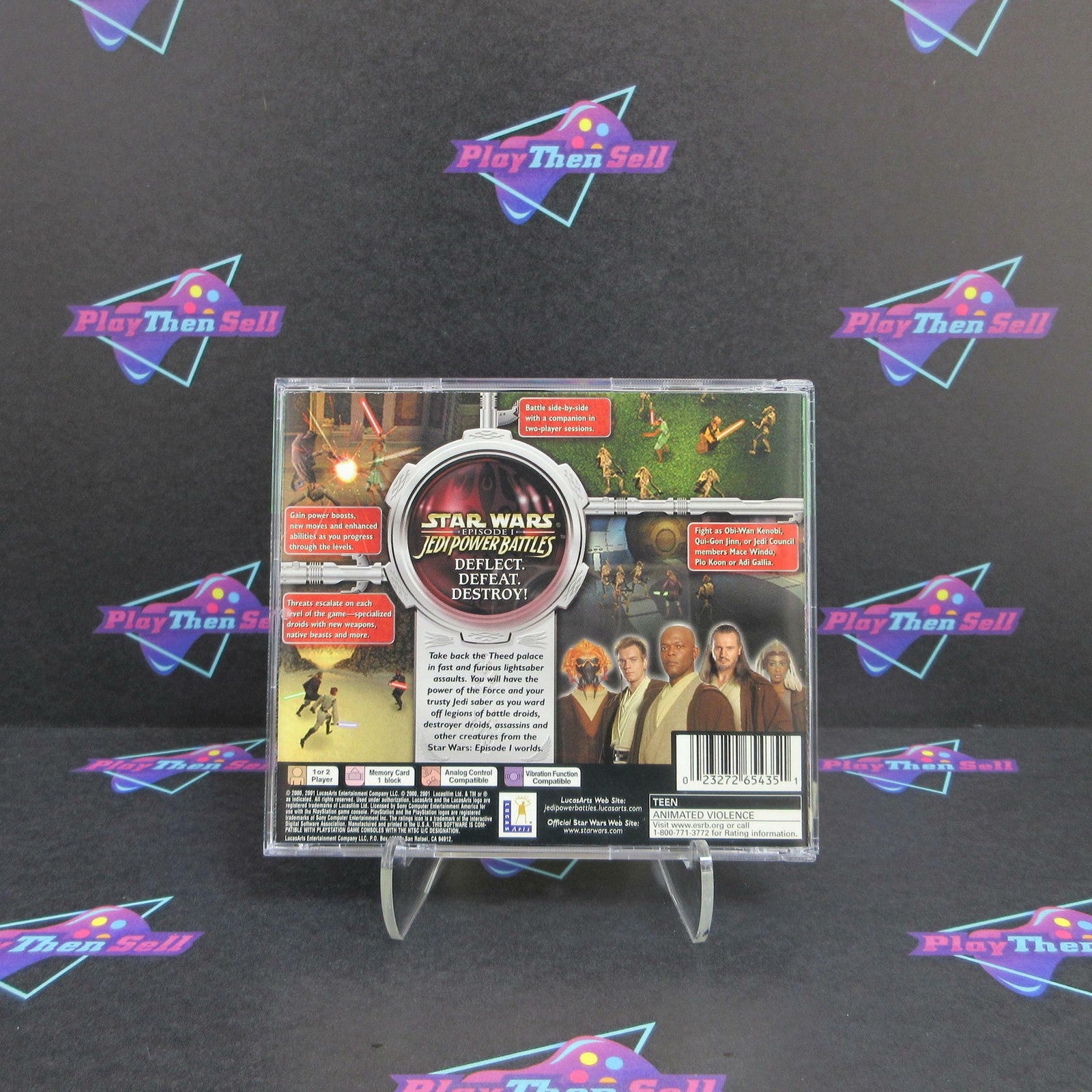 Star Wars Episode I Jedi Power Battles PS1 PlayStation 1 GH Complete  - 1 Year..