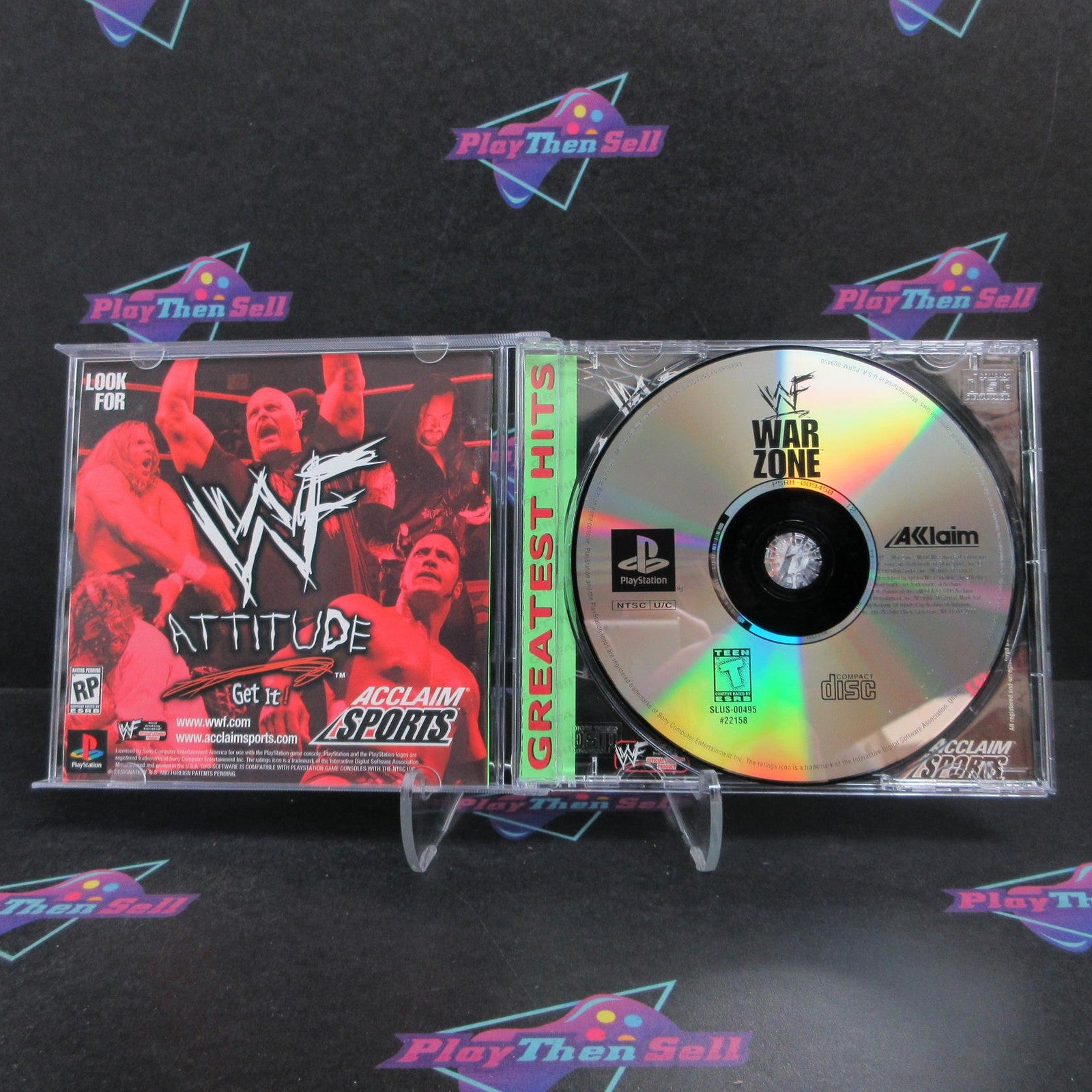 WWF Warzone PS1 PlayStation 1 GH + Reg Card Complete - 1 Year Warranty EX Cond