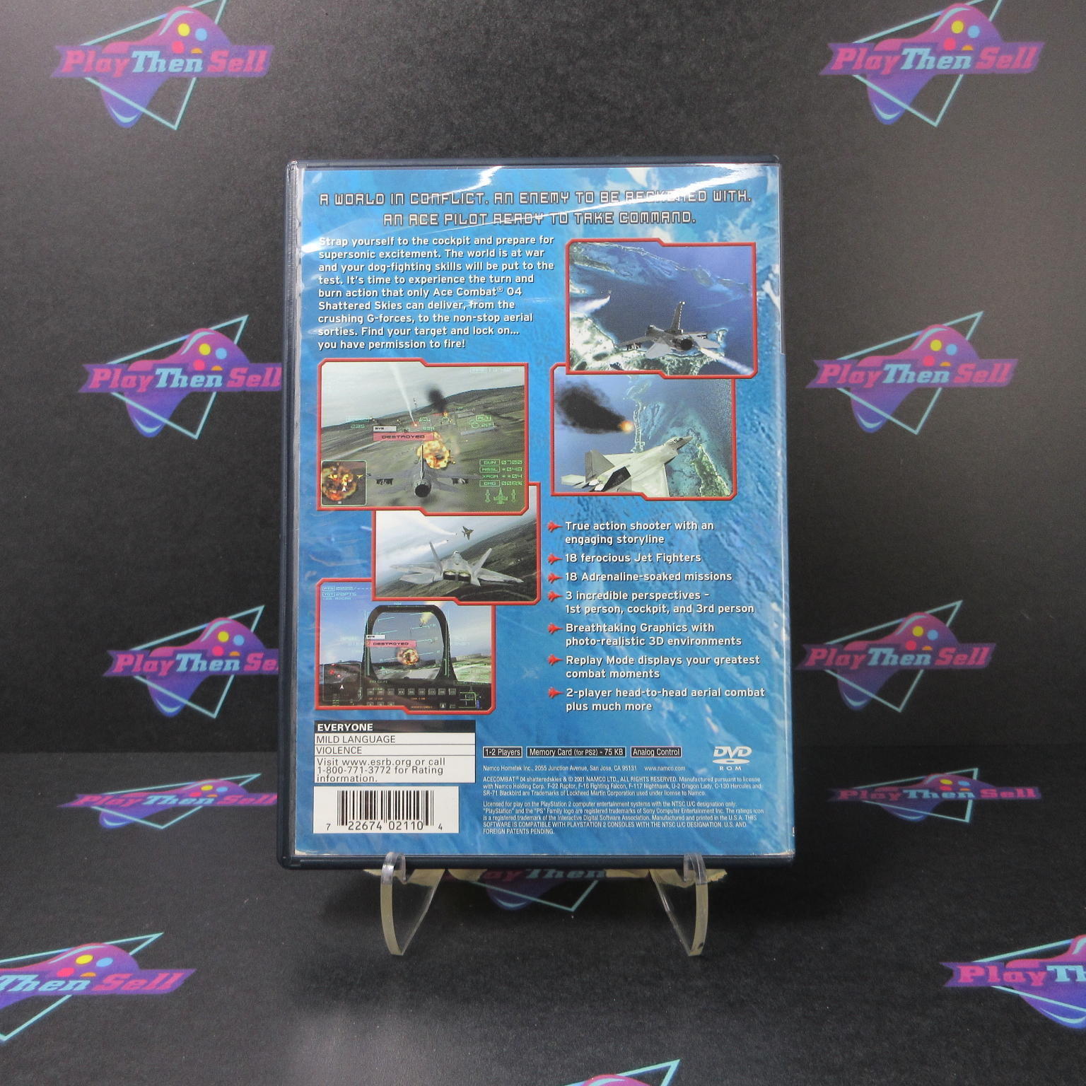 Ace Combat 4 Shattered Skies PS2 PlayStation 2 + Reg Card Complete  - 1 Year W..