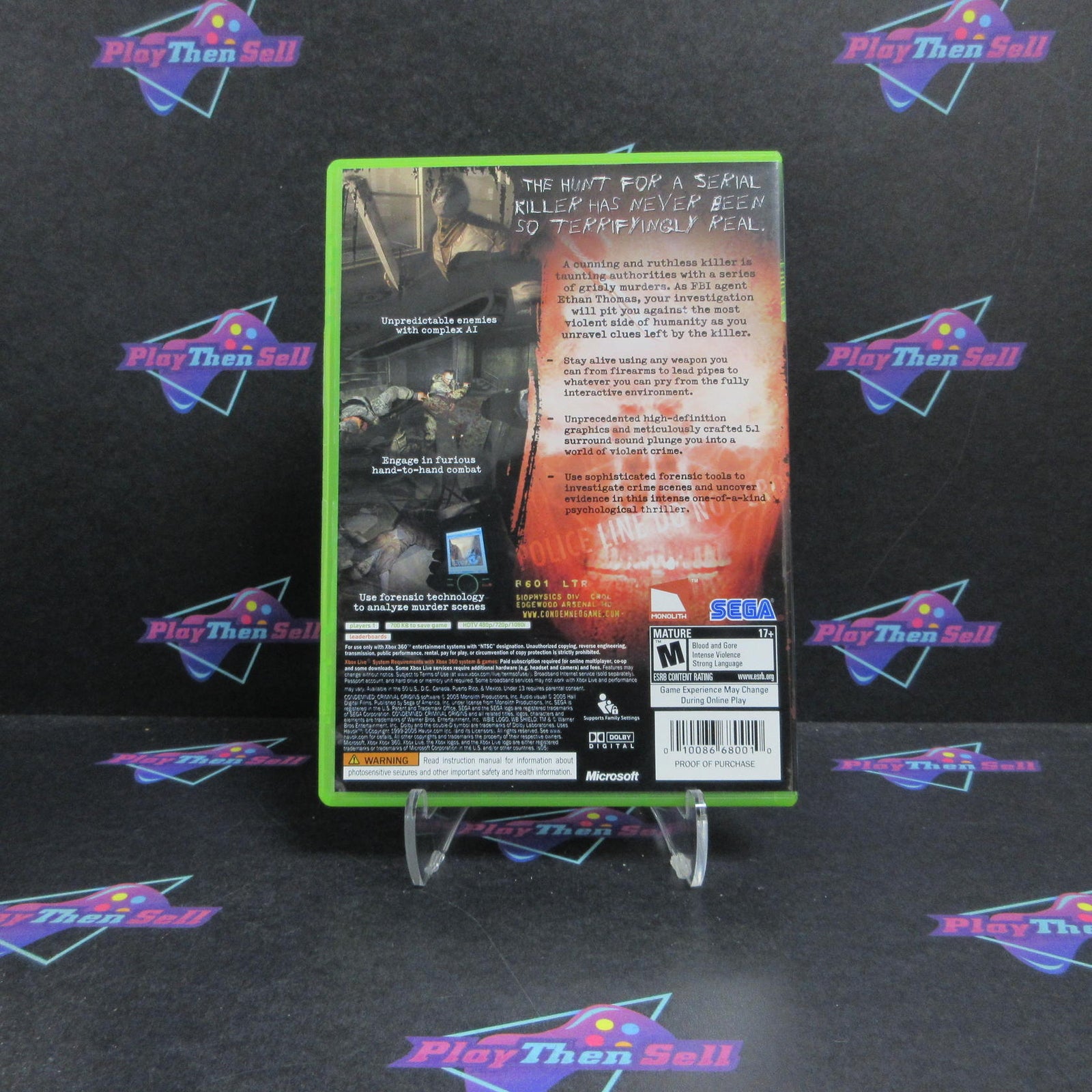 Condemned Criminal Origins Xbox 360 + Reg Card Complete  - 1 Year Warranty EX ..