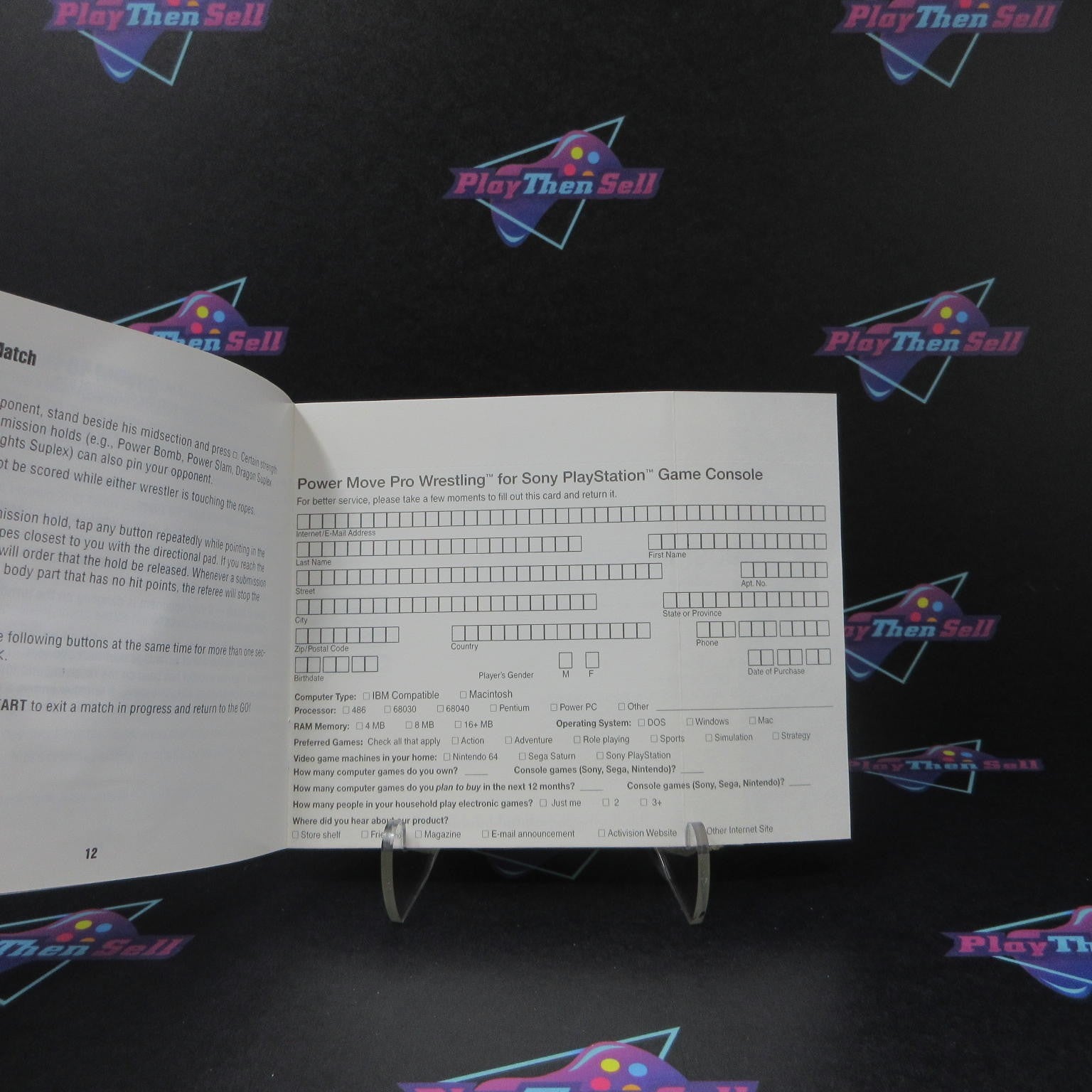 Power Move Pro Wrestling PS1 PlayStation 1 + Reg Card Complete  - 1 Year Warra..