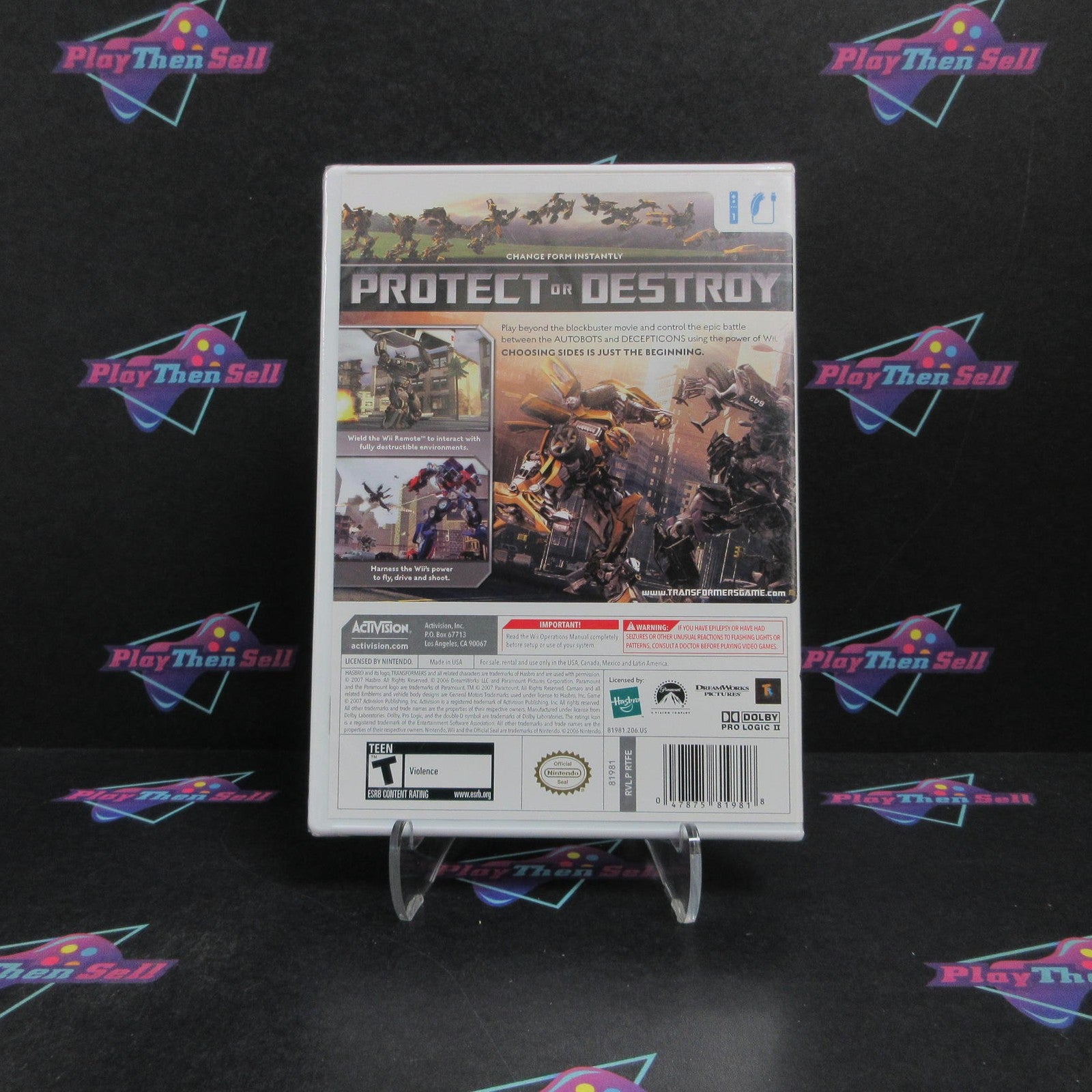 Transformers the Game Nintendo Wii Brand New - Sealed