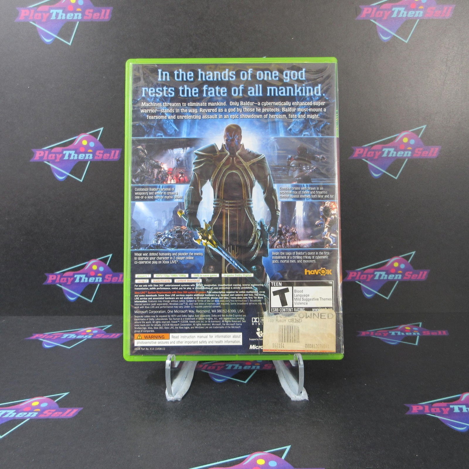 Too Human - Xbox 360 Complete - 1 Year Warranty VG