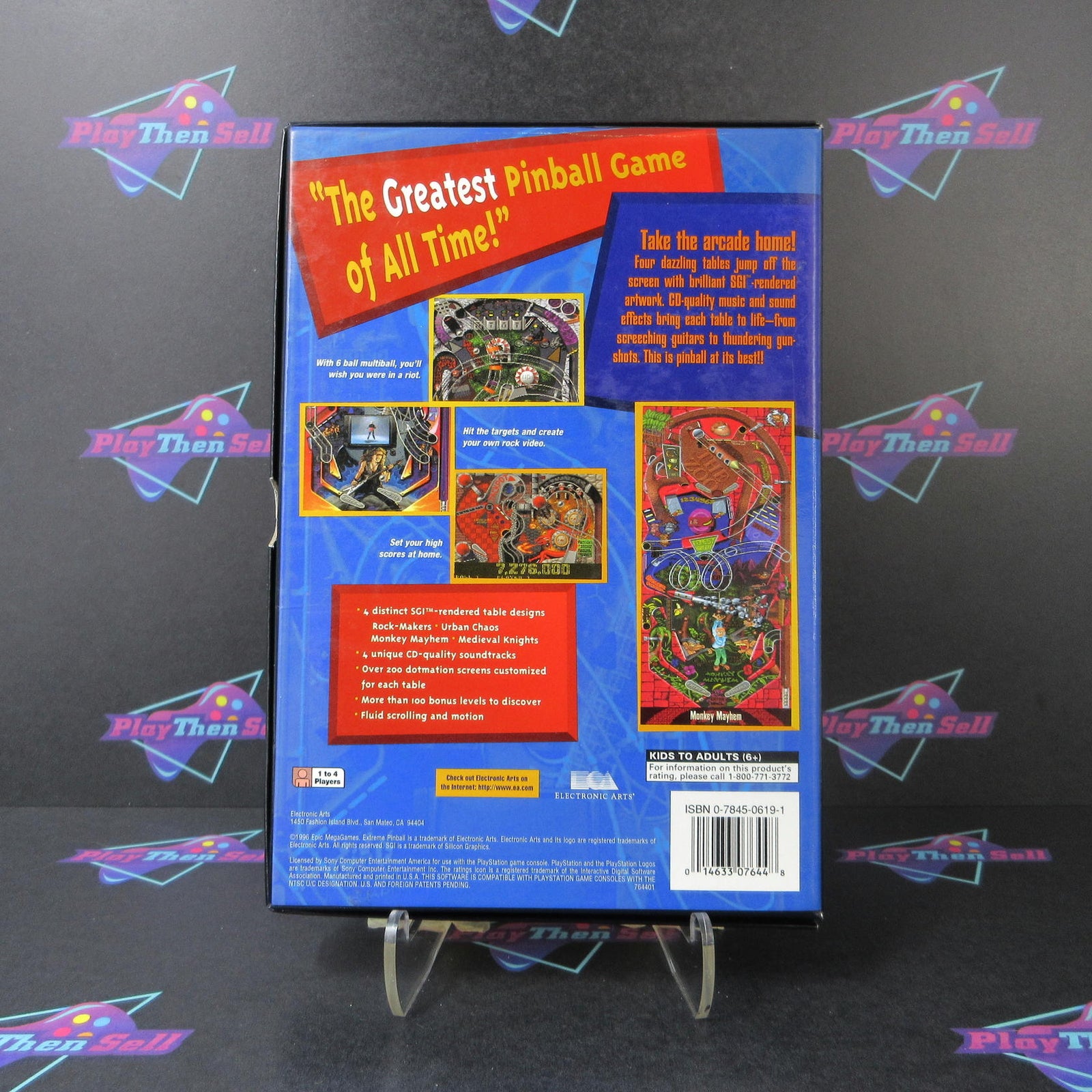 Extreme Pinball + Reg Card PS1 PlayStation 1 AD Long Box - (See Pics)