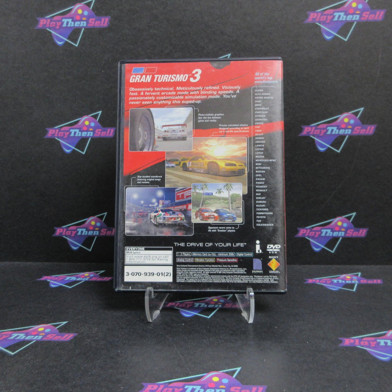 Gran Turismo 3 A-Spec Red Cover PlayStation 2 Complete - 1 Year Warranty VG