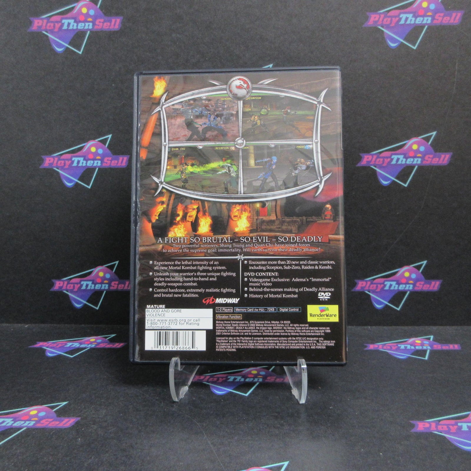 Mortal Kombat Deadly Alliance PS2 PlayStation 2 + Reg Card Complete  - 1 Year ..