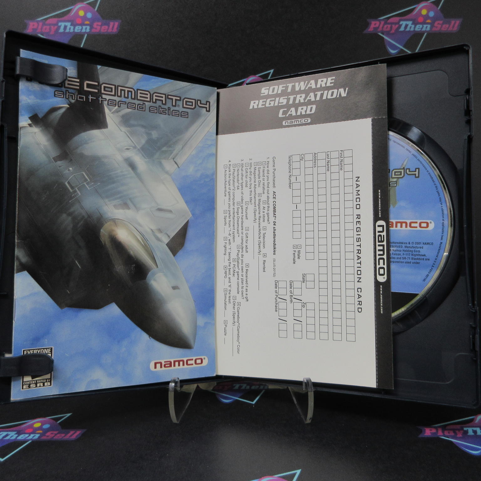 Ace Combat 4 Shattered Skies PS2 PlayStation 2 + Reg Card Complete  - 1 Year W..