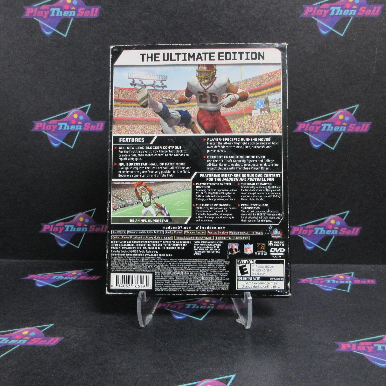 Madden NFL 07 Hall of Fame Edition PS2 + Sleeve / Bonus Disc CIB  - 1 Year War..
