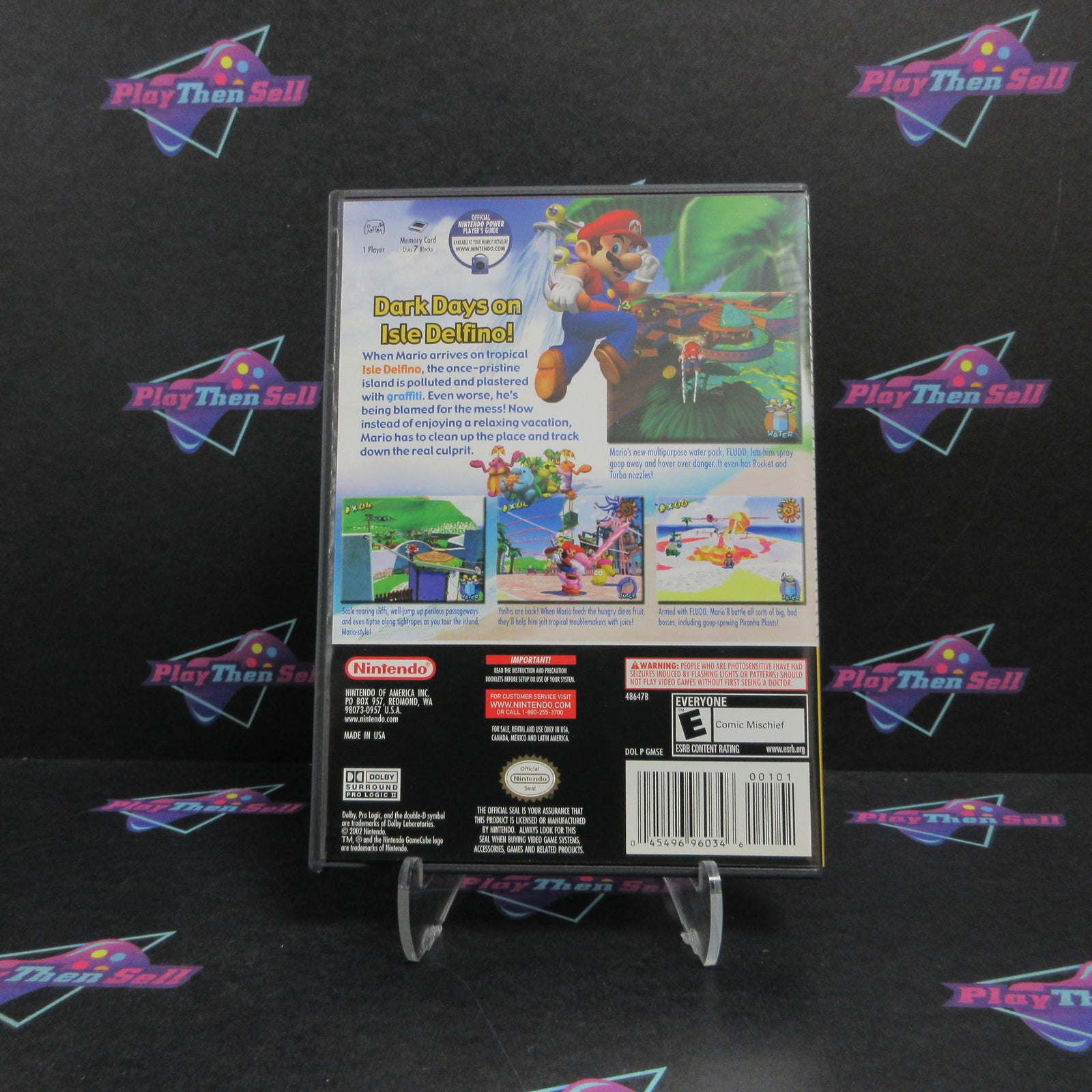 Super Mario Sunshine Nintendo GameCube Player's Choice Complete  - 1 Year Warr..