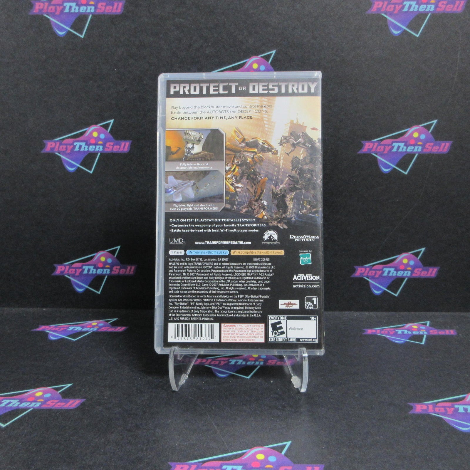 Transformers the Game Sony PSP Clear UMD Complete - 1 Year Warranty EX Cond