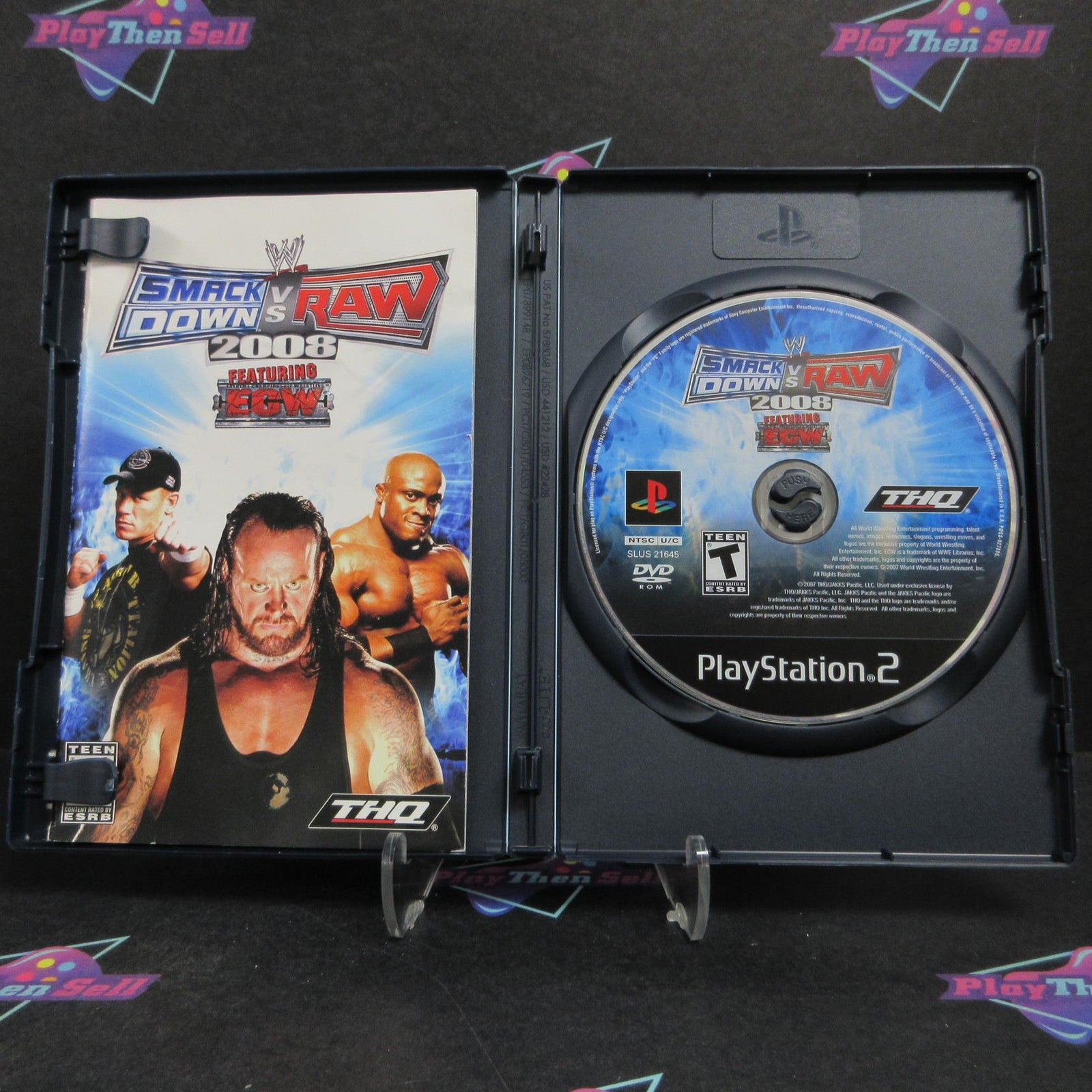 WWE SmackDown vs Raw 2008 PS2 PlayStation 2 + Bonus Disc Complete  - 1 Year Wa..