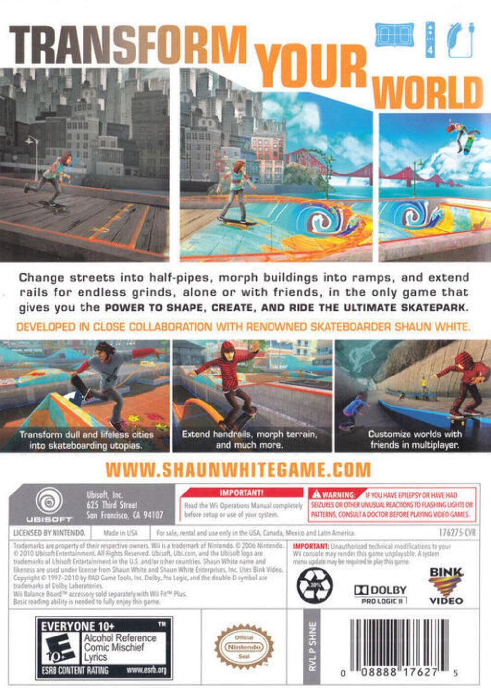 Shaun White Skateboarding Nintendo Wii Brand New - Sealed