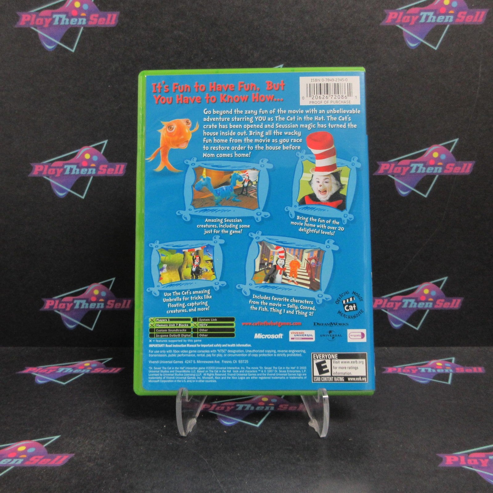 Dr. Seuss The Cat in the Hat Xbox + Reg Card Complete - 1 Year Warranty EX Cond