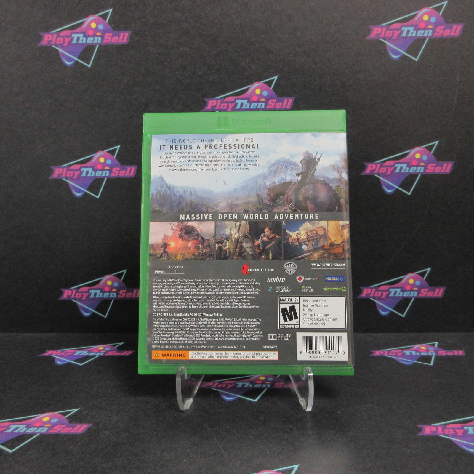 The Witcher 3 Wild Hunt Xbox One + Soundtrack/Sleeve/Map  Complete