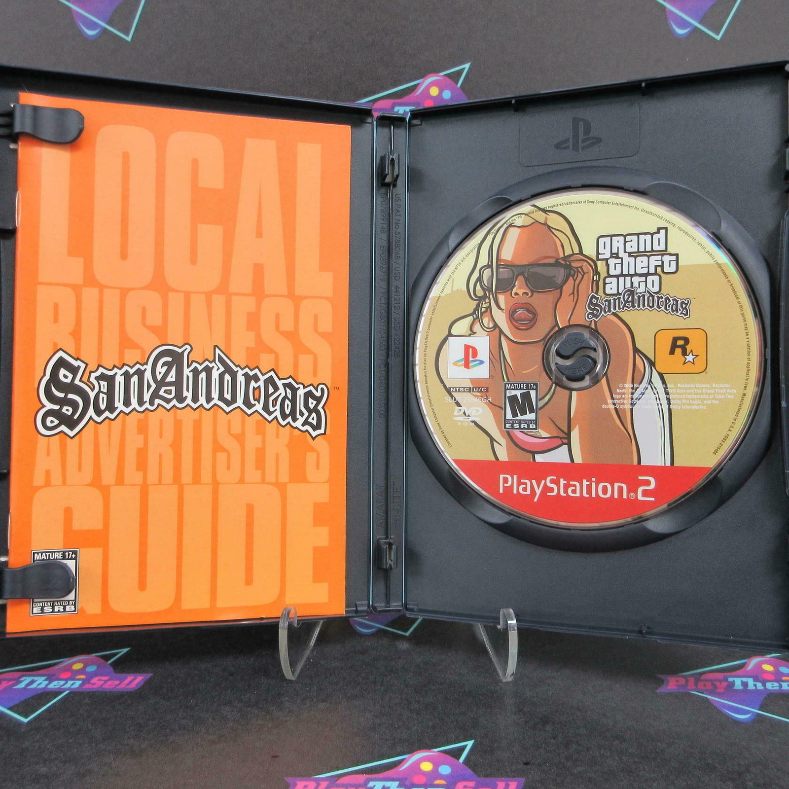 Grand Theft Auto San Andreas PS2 PlayStation 2 GH + Map Complete  - 1 Year War..